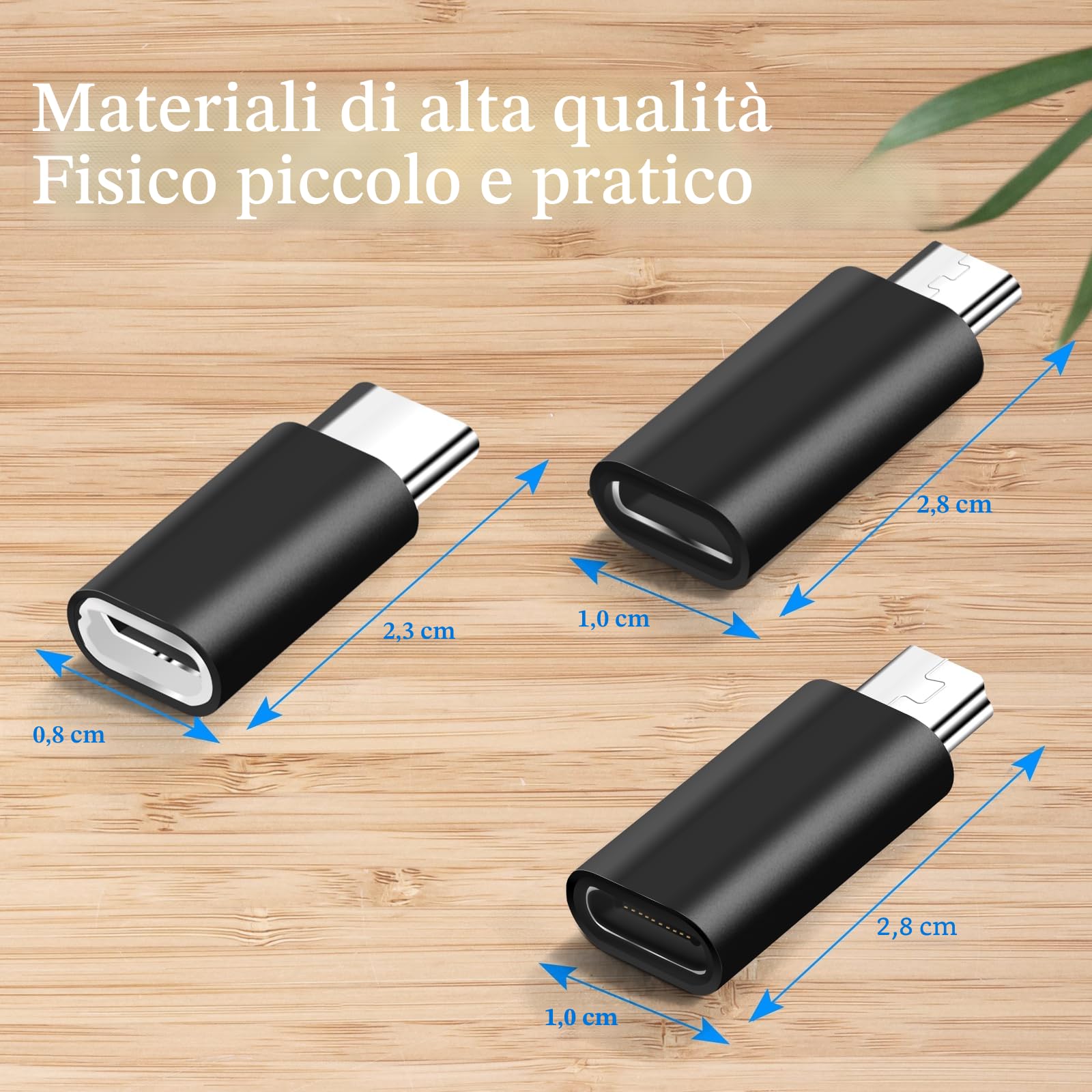 Adattatore USB C (6 pezzi), Adattatore da USB C a Mini USB, Adattatore da Micro USB a USB C, Compatibile con Computer Portatili, LG, Telefoni Cellulari ecc.
