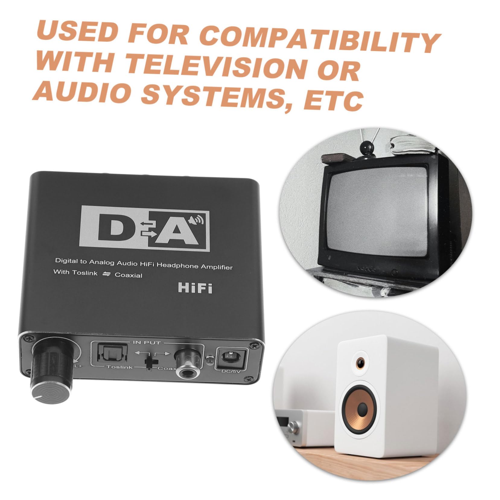 Convertitore Audio Digitale Analogico Ottico Per Tv Adattatore Audio Coassiale Compatto e Portatile Per Collegare Dispositivi Digitali