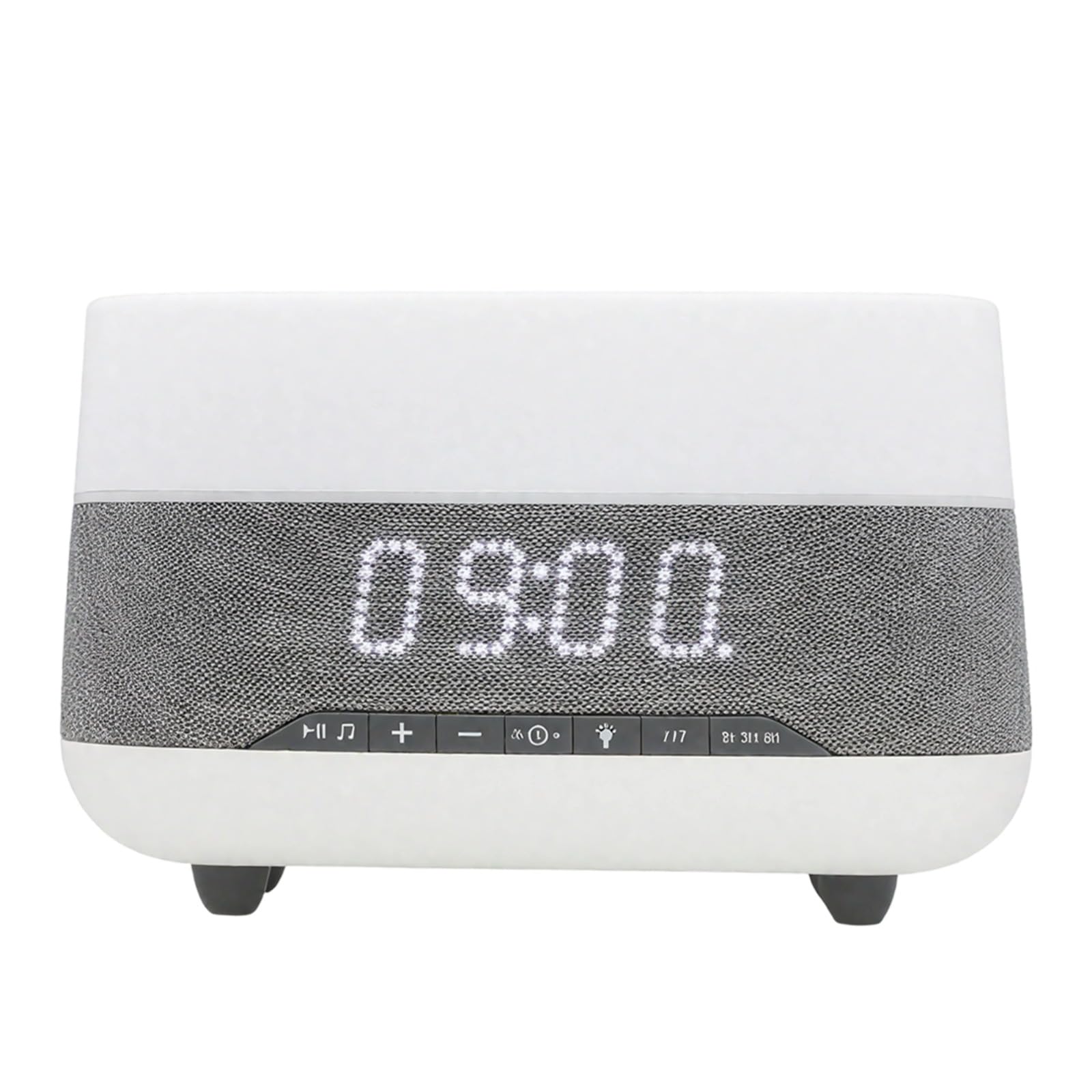 Orologio diffusore di oli essenziali con umidificatore da 300 ml, altoparlante wireless, sveglia intelligente, luce notturna a 7 colori, diffusore di aromi ad ultrasuoni per casa e camera da letto