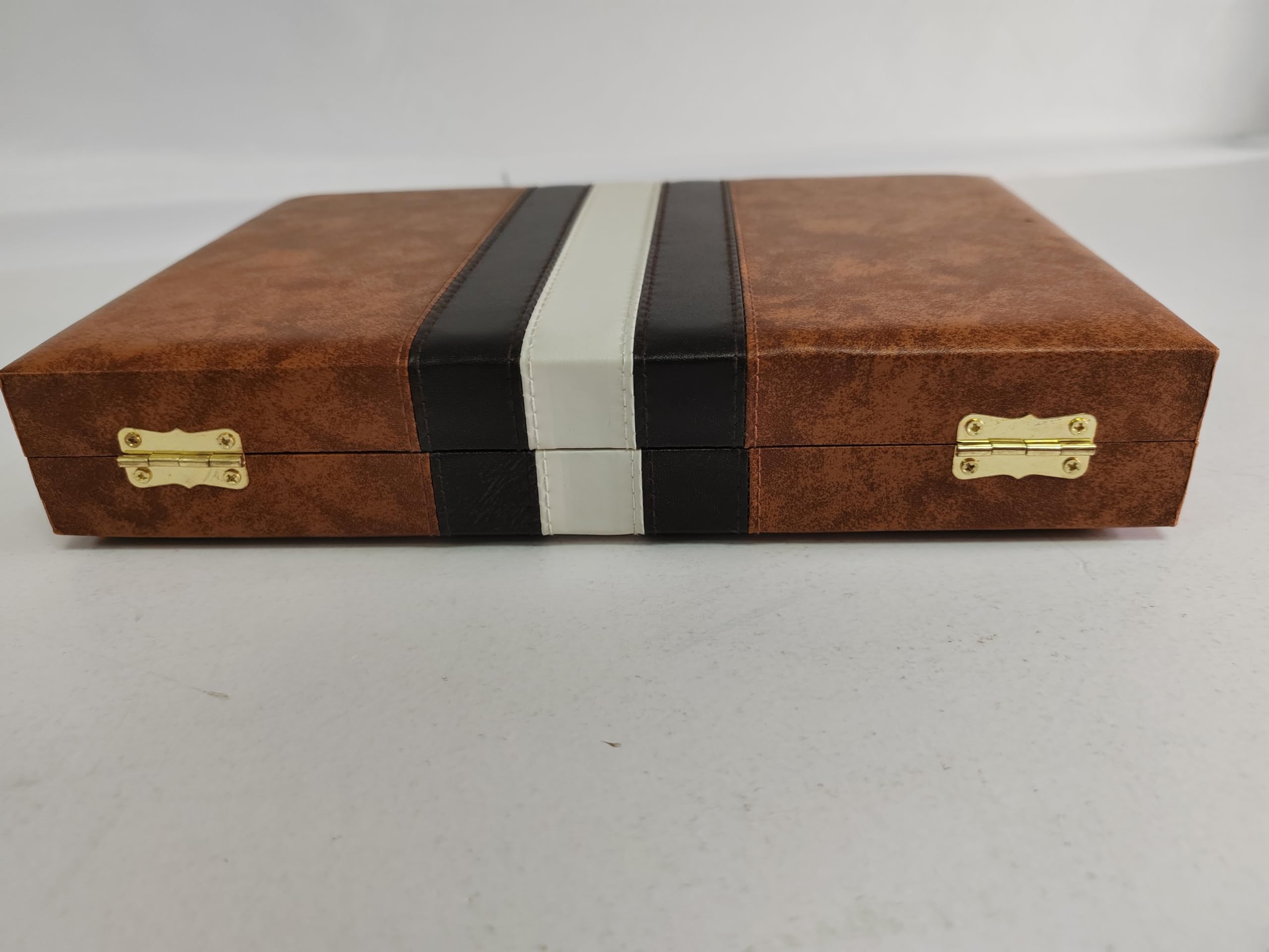 Backgammon Set 11" Klassisches Backgammon Koffer Brettspiel für Erwachsene und Kinder (Braun 11 Zoll)