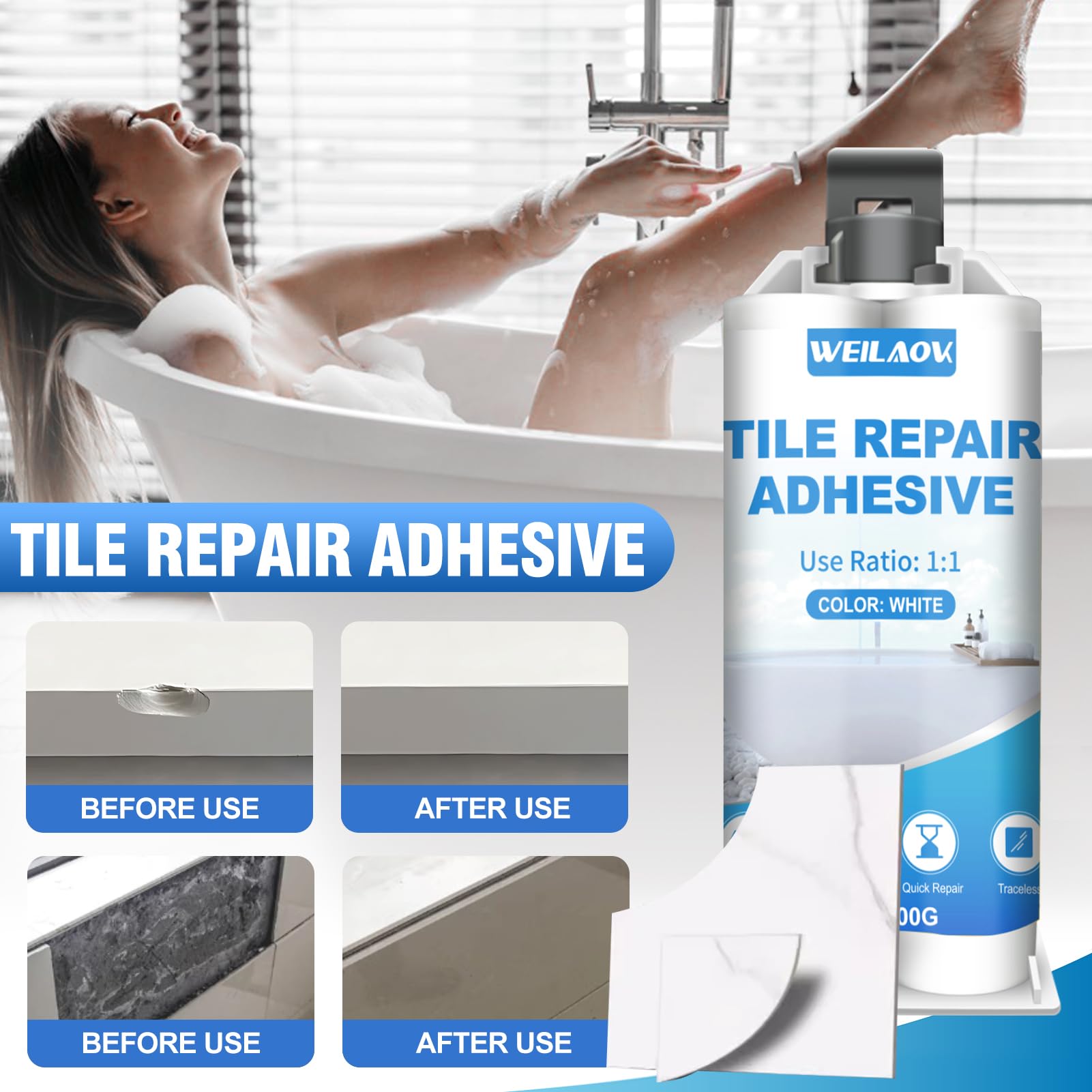 Kit Riparazione Vasca da Bagno, Kit Riparazione Piastrelle