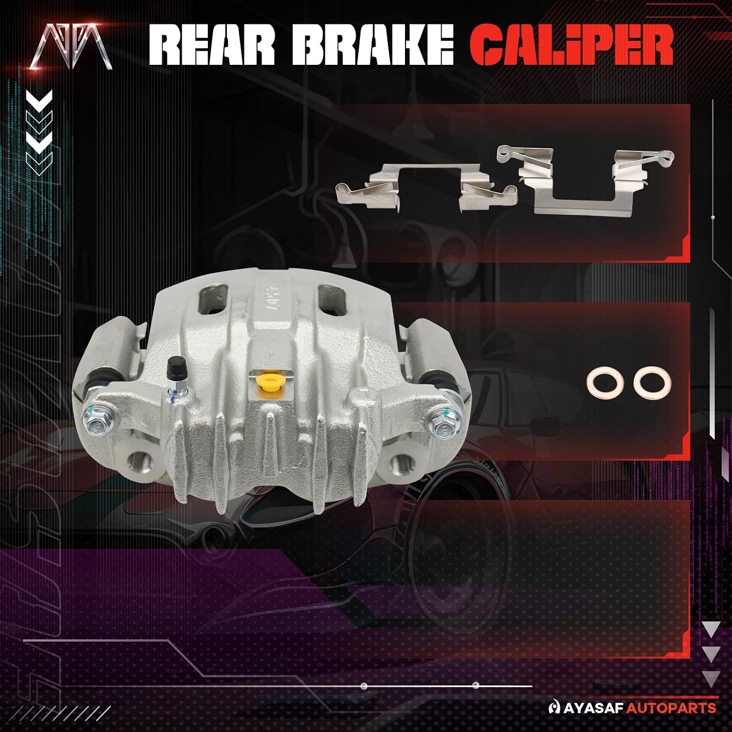 18B4752 Rear Right Disc Brake Caliper Passenger Side Caliper Assembly for Ford 2000-05 Excursion/2000-04 F-250 Super Duty/2000-04 F-350 Super Duty
