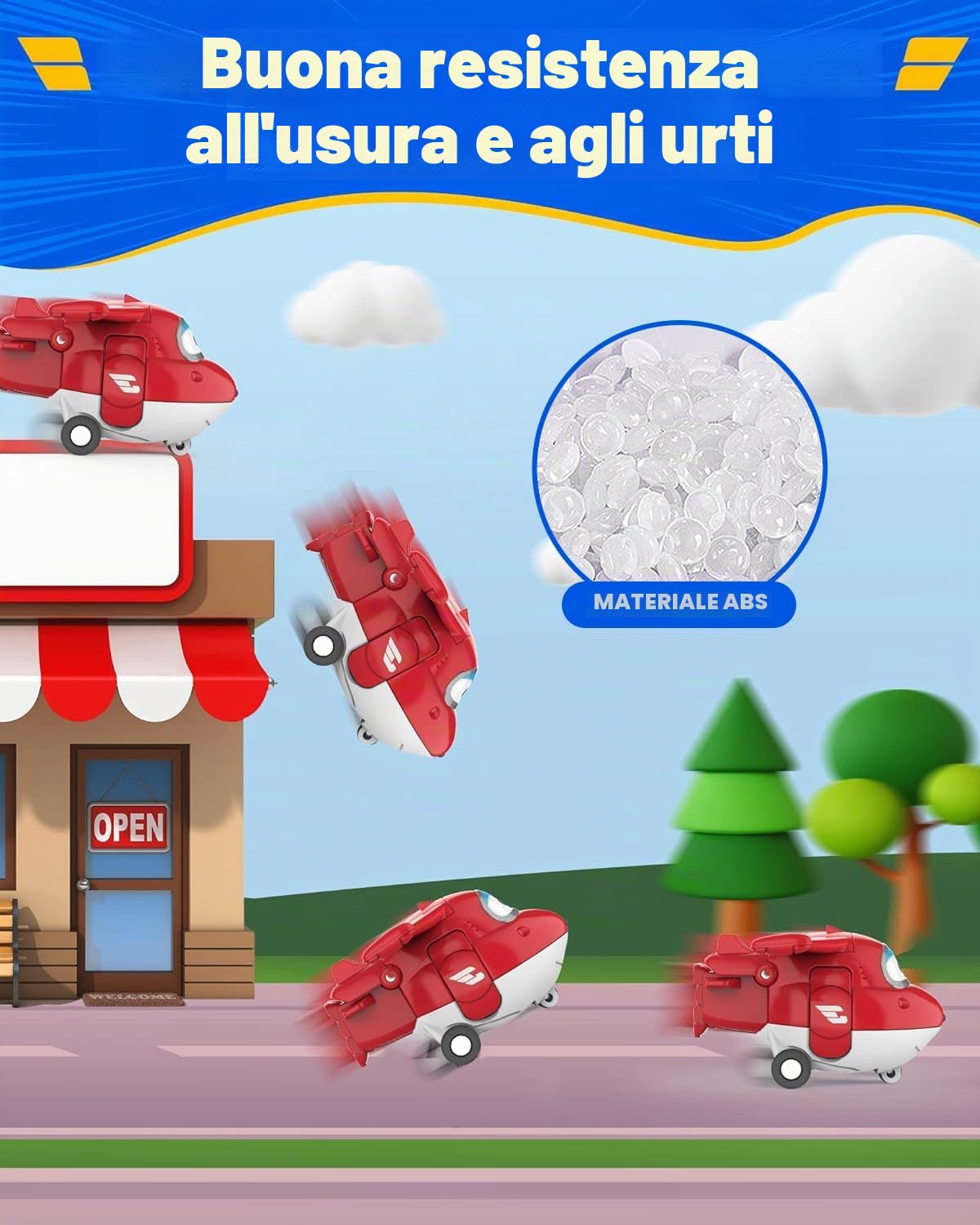 Super Wings, Transform-a-Bots, World Airport Crew, Serie 2, Confezione con 15 Giocattoli, Personaggi da 5 cm