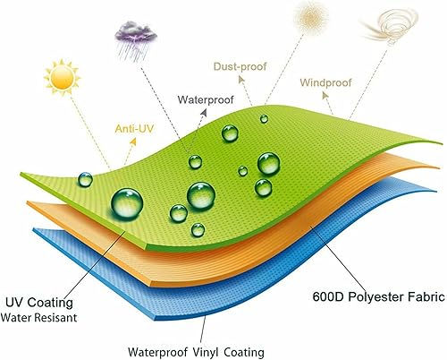 Miniatura 8 de iKover Funda para tumbona de patio, muebles de patio, fundas para sillas de salón de exteriores, impermeables, con costuras selladas, funda