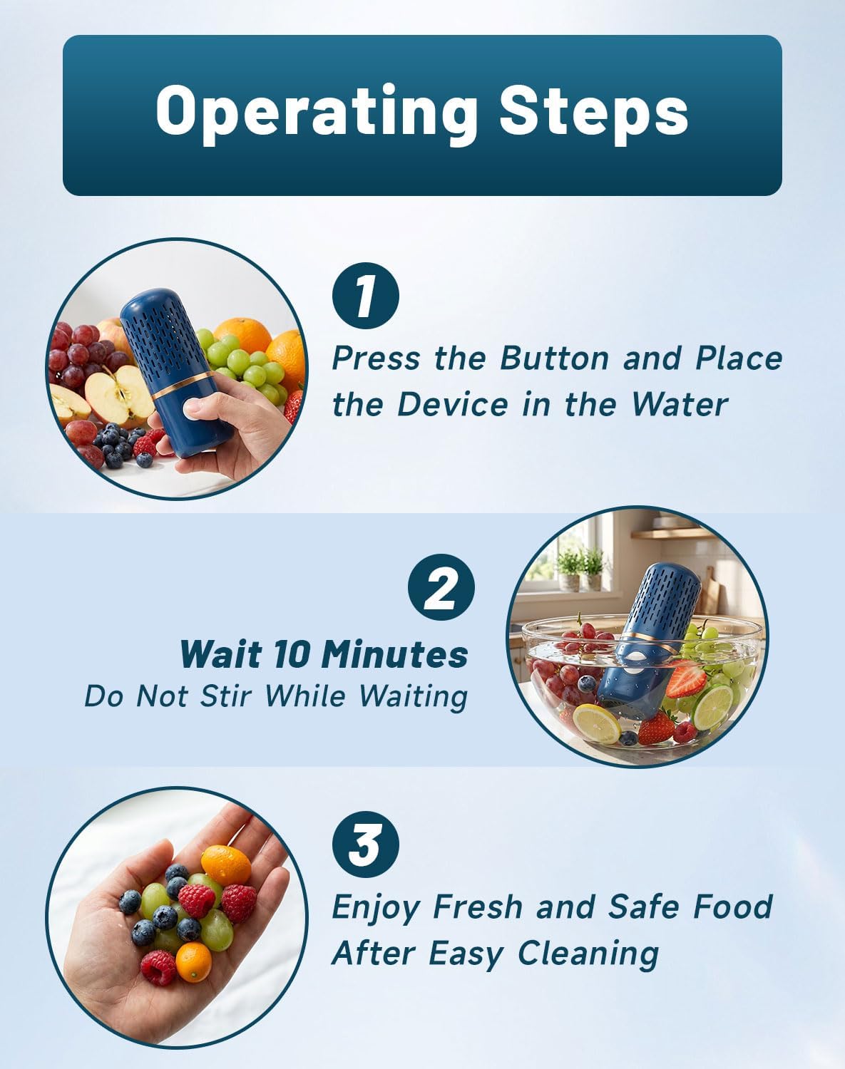 FreshGuard Produce Cleaner - Produce Purifier, Lorastia Fresh Guard Fruit and Vegetable Cleaner, Vegetable Seafood Cleaners, USB Wireless Food Purifier, Extend Freshness (1Pack)