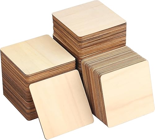 Miniatura 9 de 150 piezas rectangulares de madera sin terminar, azulejos de madera natural de 4 x 6 pulgadas para manualidades, pintura, tallado y decoración del