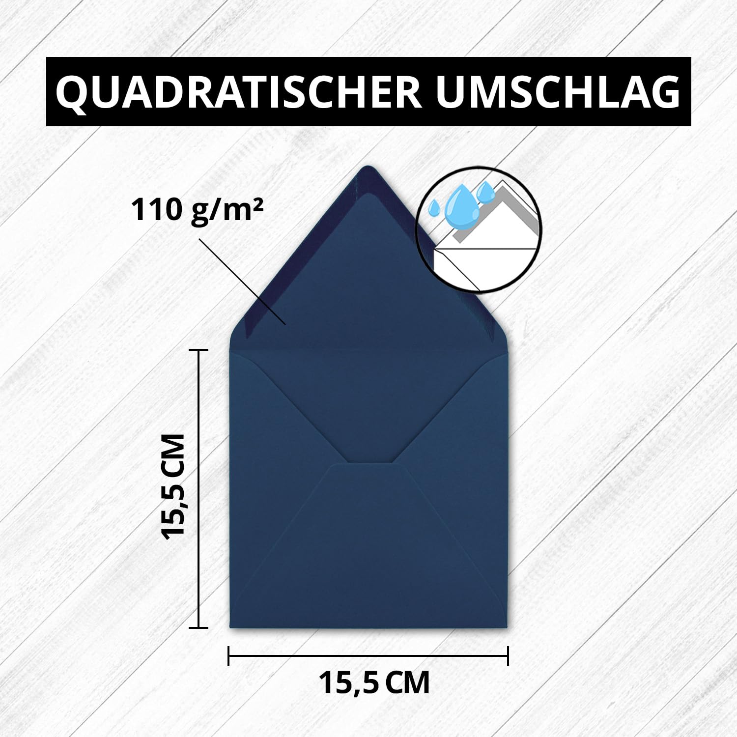 Set di biglietti bianchi quadrati, 15 x 15 cm con buste, per auguri, inviti e molto altro, della serie FarbenFroh® by GUSTAV NEUSER® 200 Sets 19