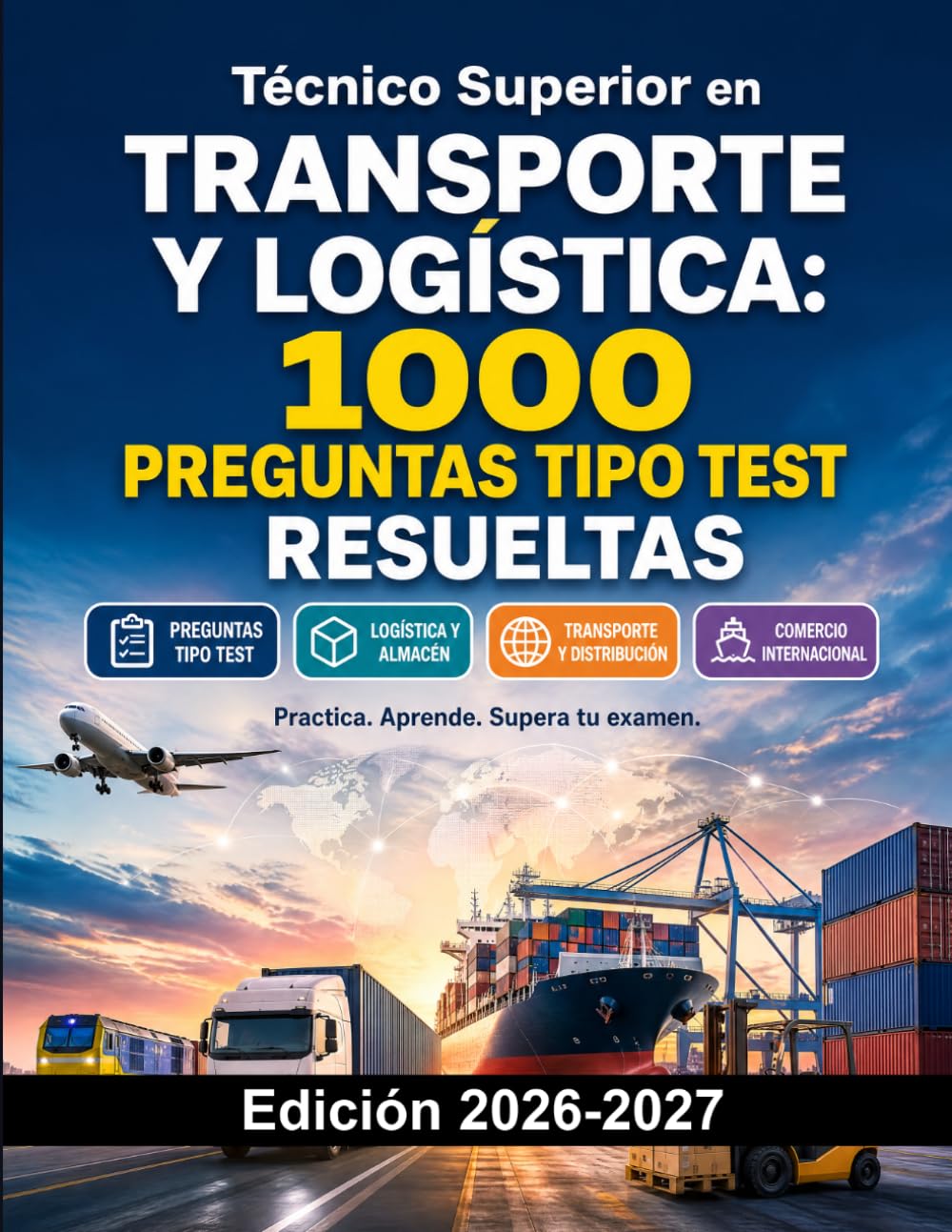 Técnico Superior en Transporte y Logística: 1000 Preguntas Tipo Test Resueltas: Preparación FP | Transporte, Logística, Almacén y Comercio Internacional