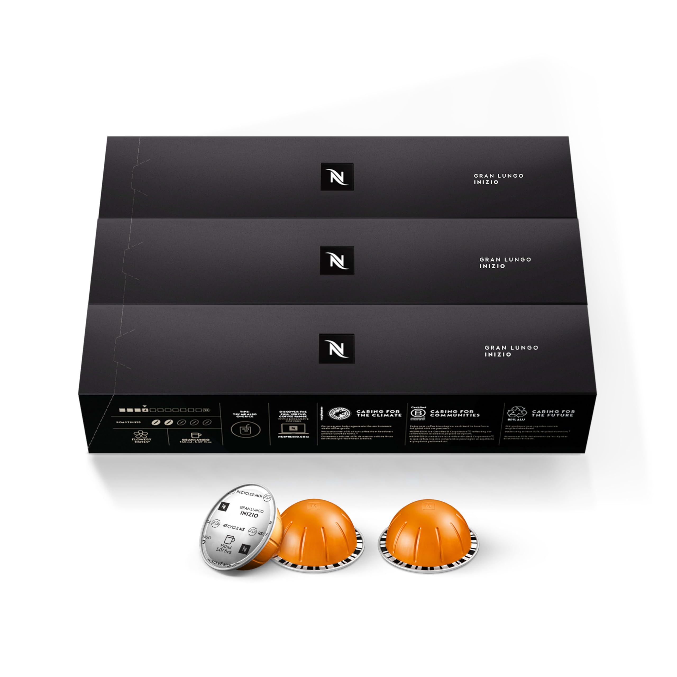 Nespresso Vertuo Inizio, Medium Roast Espresso Coffee Pods, 30 - count