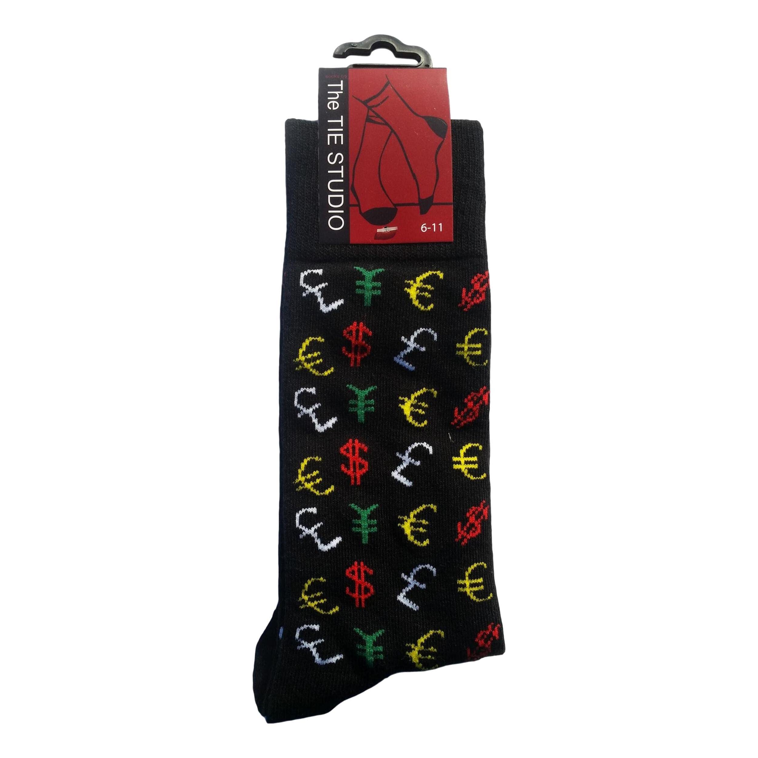 Tie Studio Currency Symbols Unisex Novelty Ankle Socks Adult Size 6-11