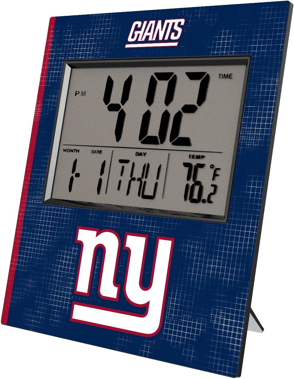 Keyscaper New York Giants Cross Hatch Digital Desk Clock