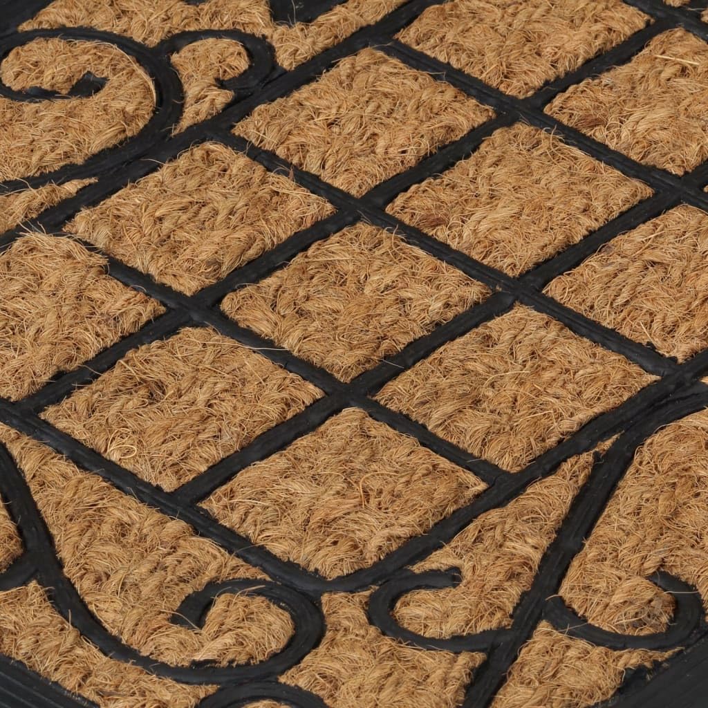 Paillasson rectangulaire - 45 x 75 cm - En caoutchouc et fibre de coco - Antidérapant - Pour entrée et porte d'entrée - Durable - Résistant aux intempéries - Absorbant - Également pour