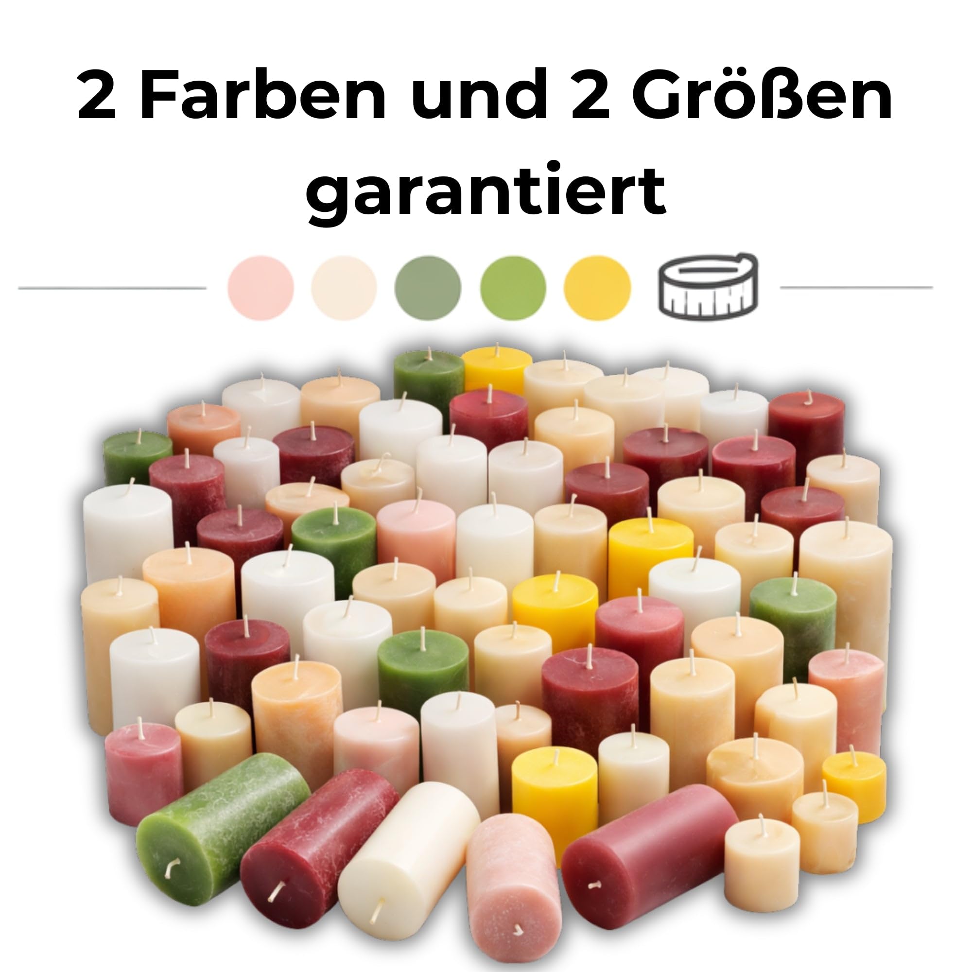 Stumpenkerzen 20 Kg Großpackung – bunte Mischware 2. Wahl | ideal für Gewerbe, Events & Wiederverkauf