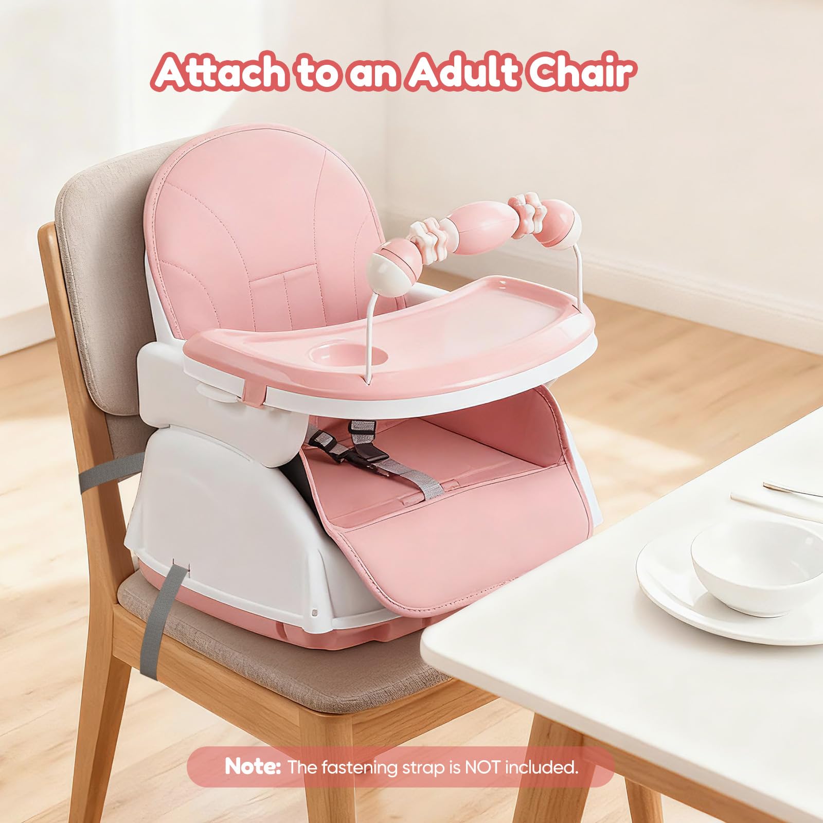 Trona 3 en 1 – Trona plegable para bebés con arnés de 5 puntos y bandeja extraíble; ajustable para niños de 6 meses a 5 años, soporta hasta 50 kg
