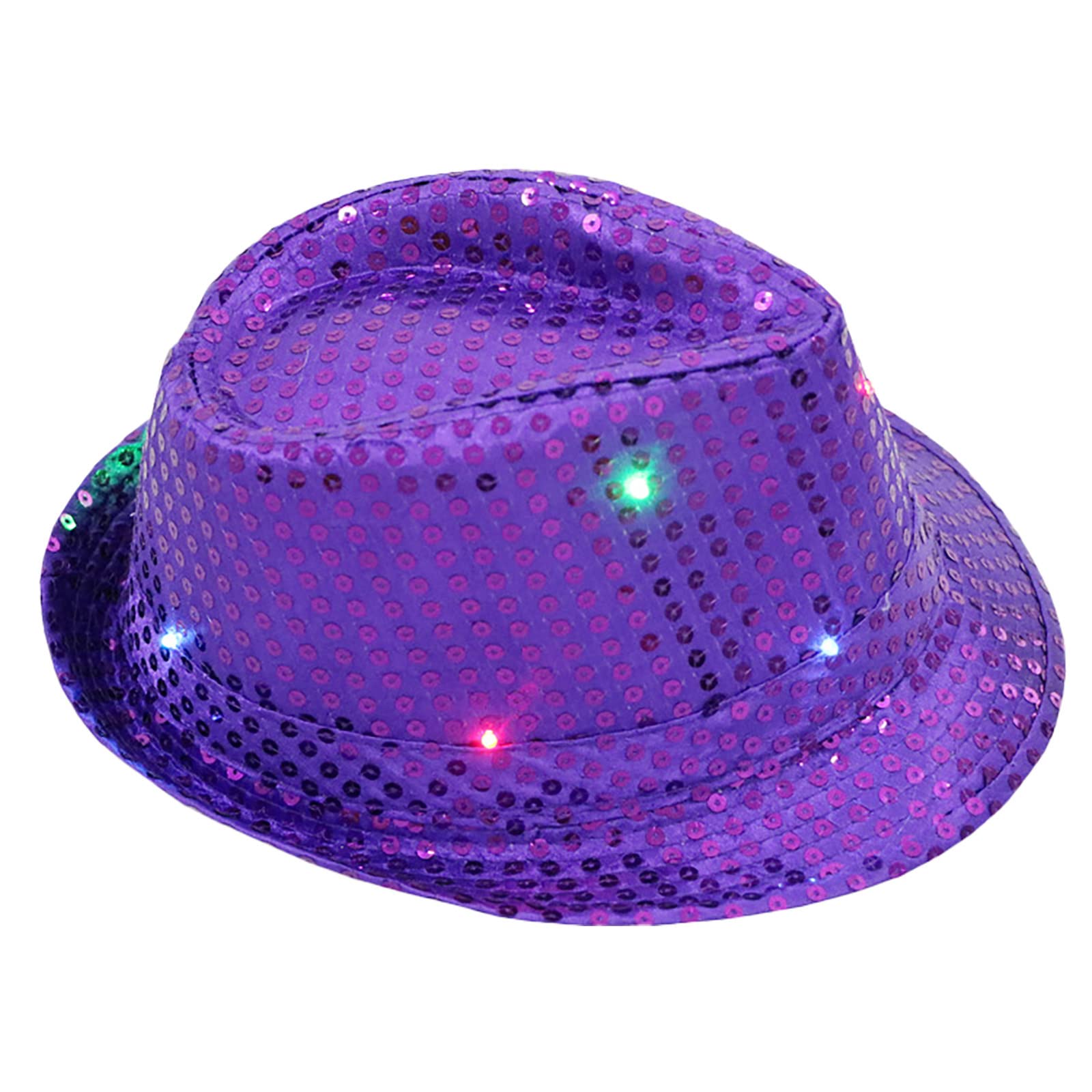 Sombreros de moda para mujer, sombrero de jazz con lentejuelas LED, accesorios de rendimiento, sombrero de vaquero flash, sombrero de mensajero