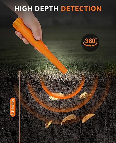 Miniatura 4 de SUNPOW Detector de metales Pinpointer para adultos y niños, IP68 impermeable de mano con funda para cinturón, accesorios de herramienta de caza del