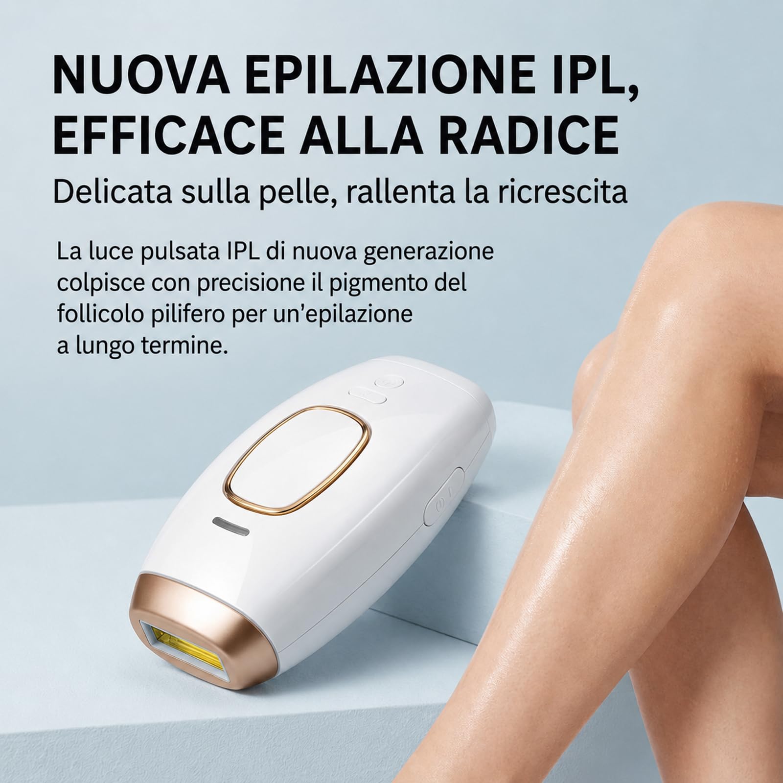 Solippy Luce Pulsa 881 Dispositivo di Depilazione IPL a Forma di Pane per Donna Elettrico Bianco