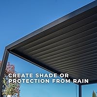 Vista 7 de Backyard Discovery Sarasota - Kit de pérgola con listones de acero galvanizado de 10 x 10 pies con techo ajustable, sombra, protección contra