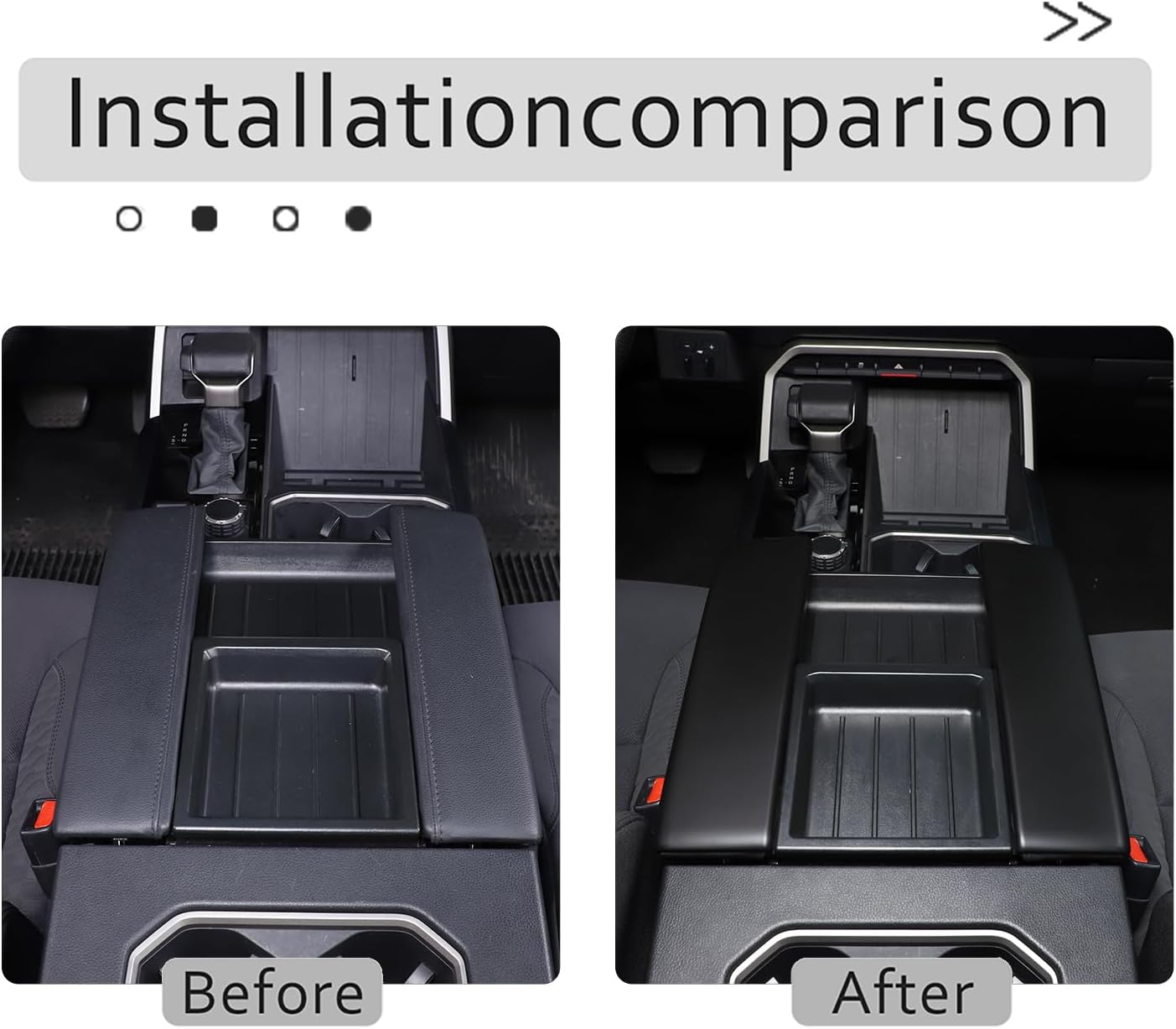 2PCS Center Console Armrest Cover for Toyot@ Tundra 2022-2025 /Sequoia 2023-2025 Accessories, Front Seat Armrest Box Cover Cushion Protector Anti-Scratch, ABS (Matte Black)