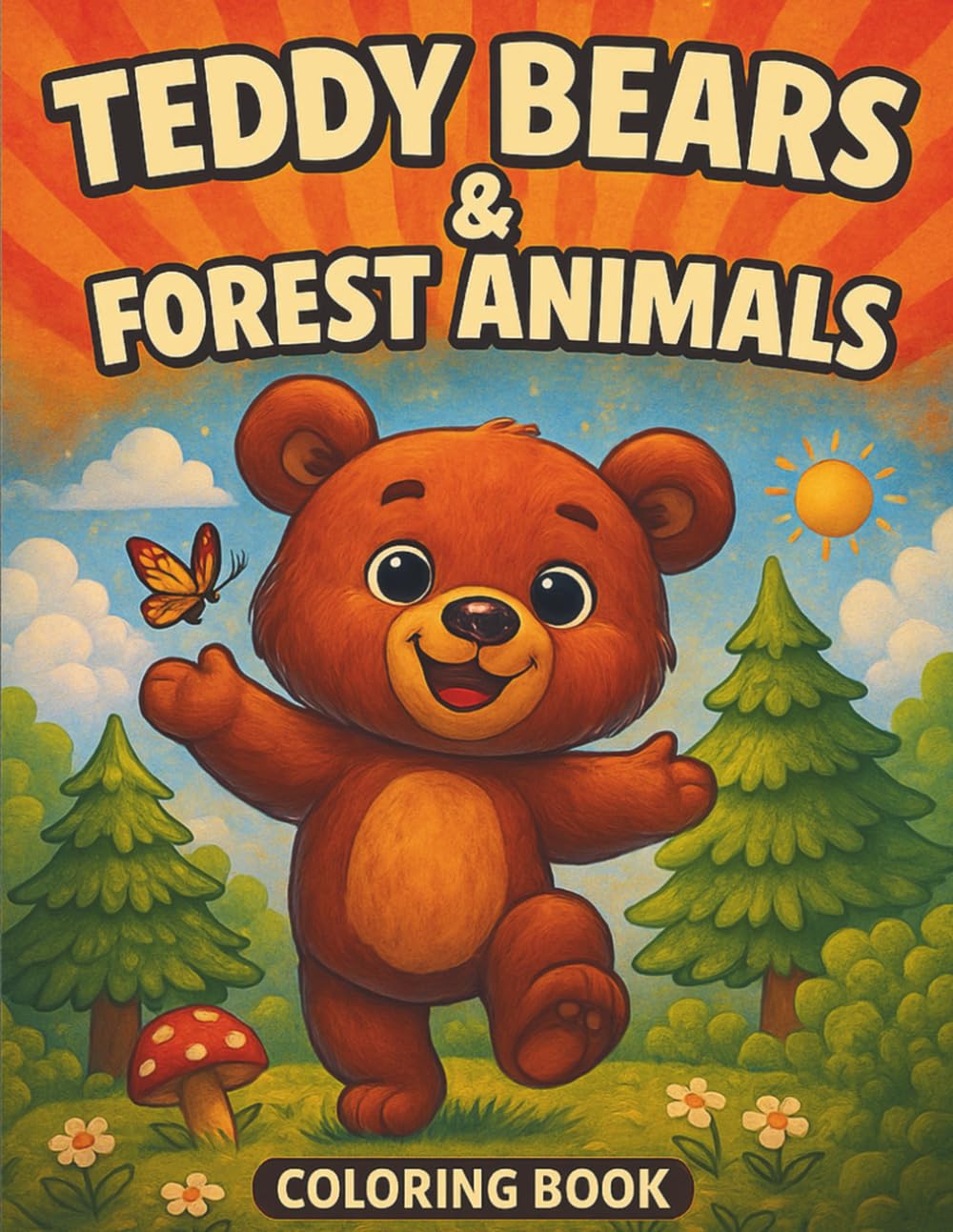 Teddy Bears & Forest Animals Coloring Book: Cute Woodland Animal Coloring Pages for Kids Ages 4–8 | Fun Forest Scenes with Bears, Foxes, Bunnies & More (Woodland Friends Coloring Books for Kids)