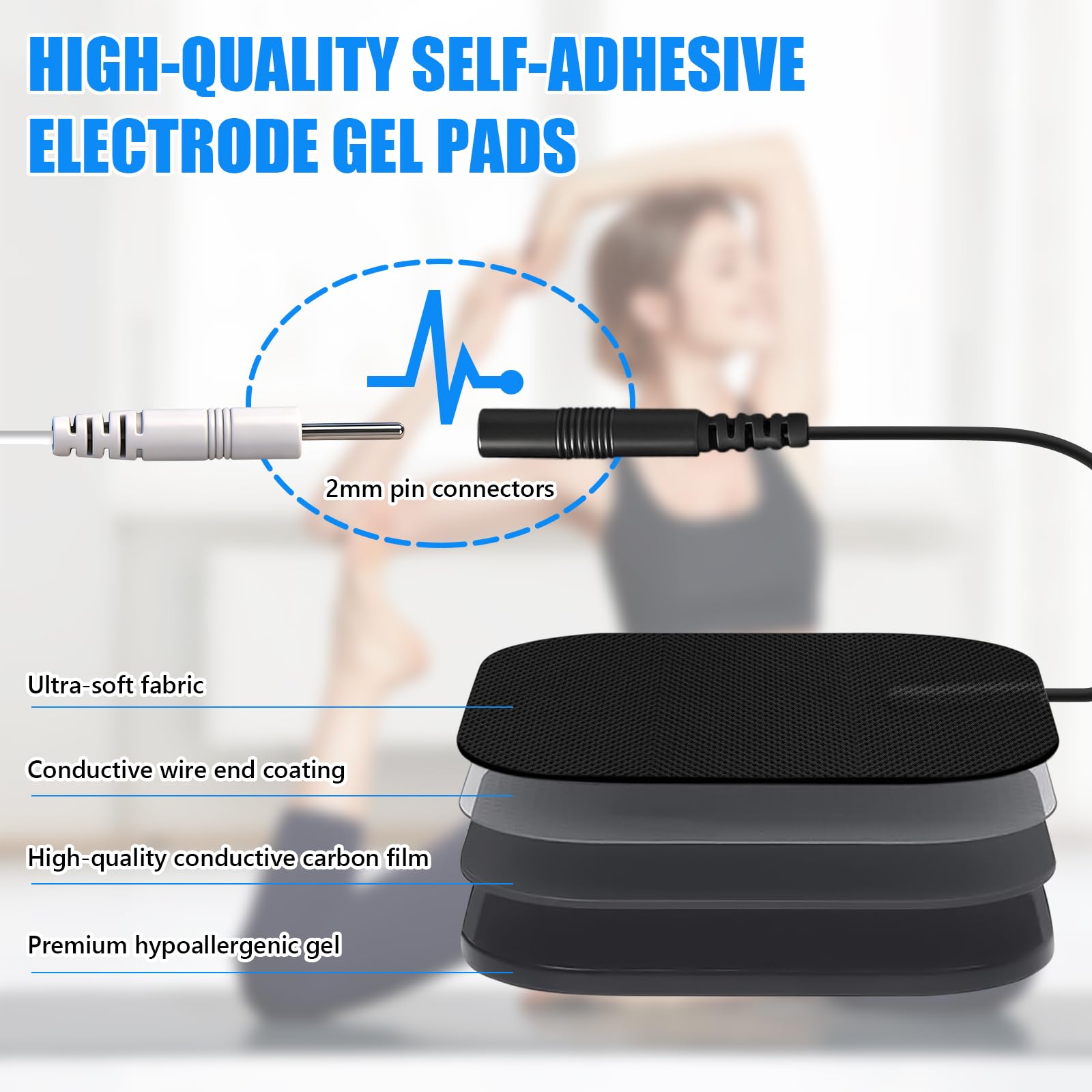 Elettrostimolatore Muscolare 3 in 1 TENS Elettrostimolatore a Doppio Canale 48 Modalità 20 Livelli di Intensità con 8 Elettrodi per Alleviare Il Dolore e Costruire Muscoli