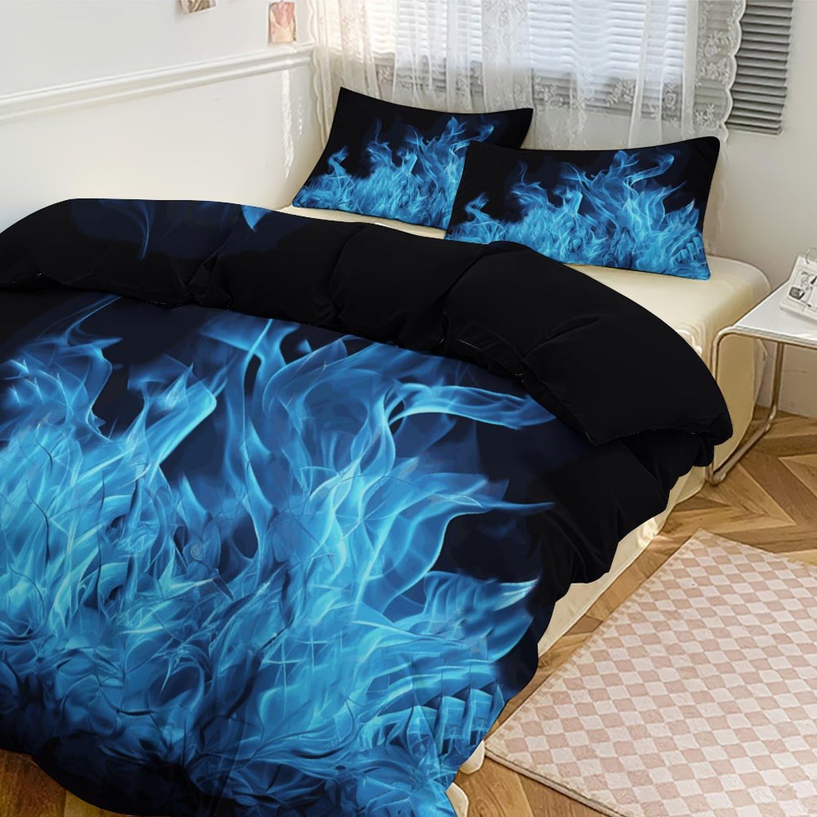 Couvre-lit et taie d'oreiller épais pour grand lit éliminant la sensation de froid nocturne