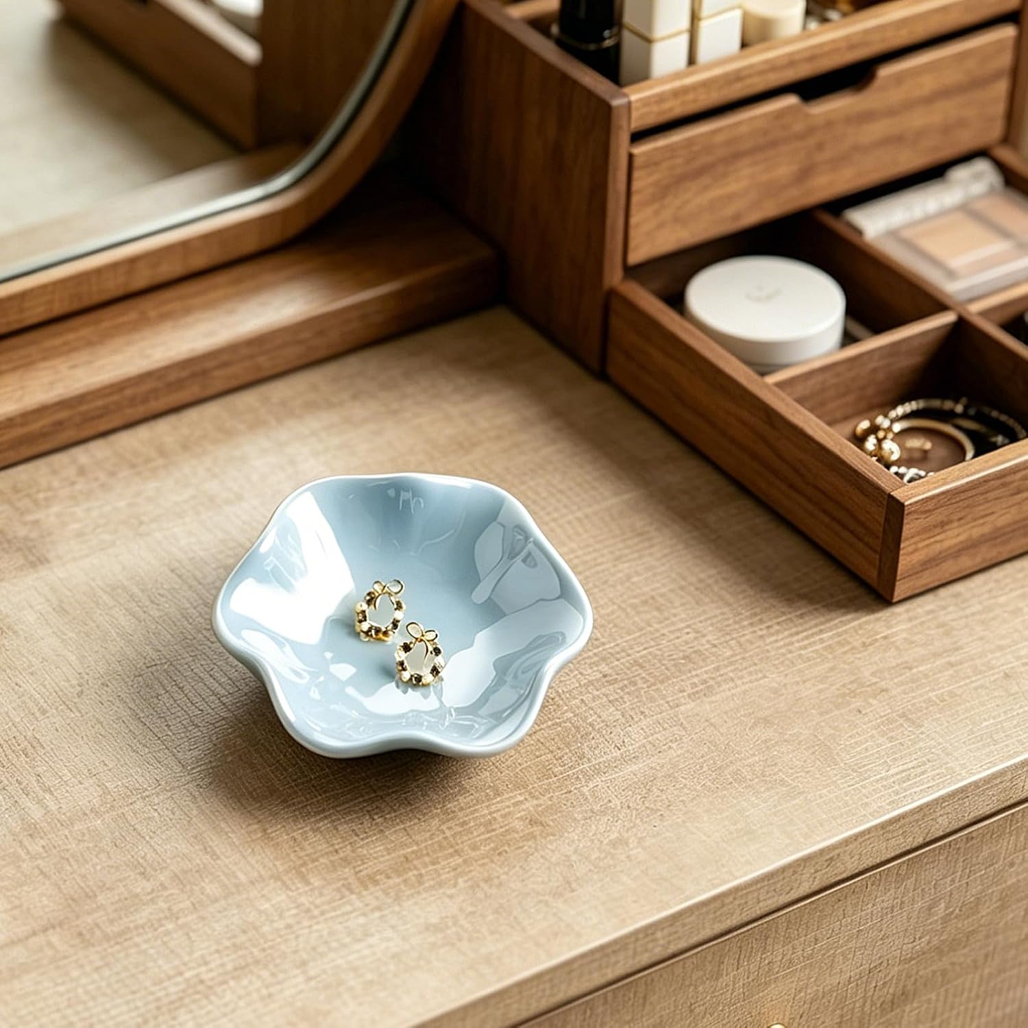 Ceramic Lotus Leaf Trinket Dish, Ring Holder for Jewelry image 4