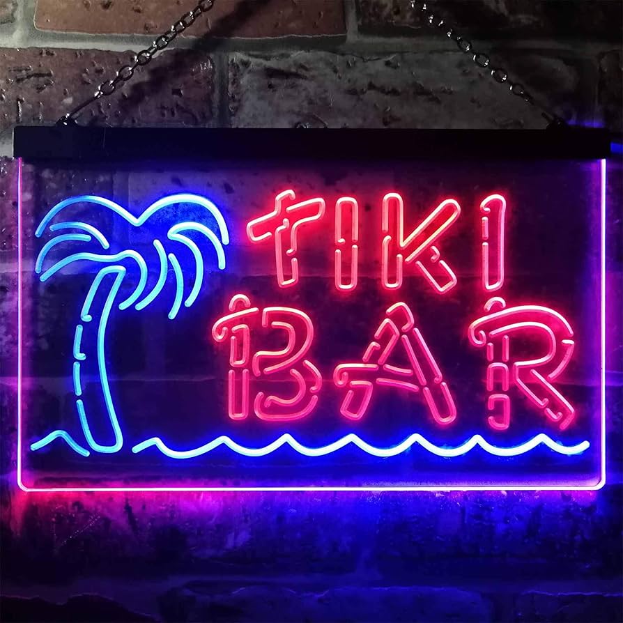 Amazon.co.jp: Tiki Bar Palm Tree Dual Color LED看板 ネオン
