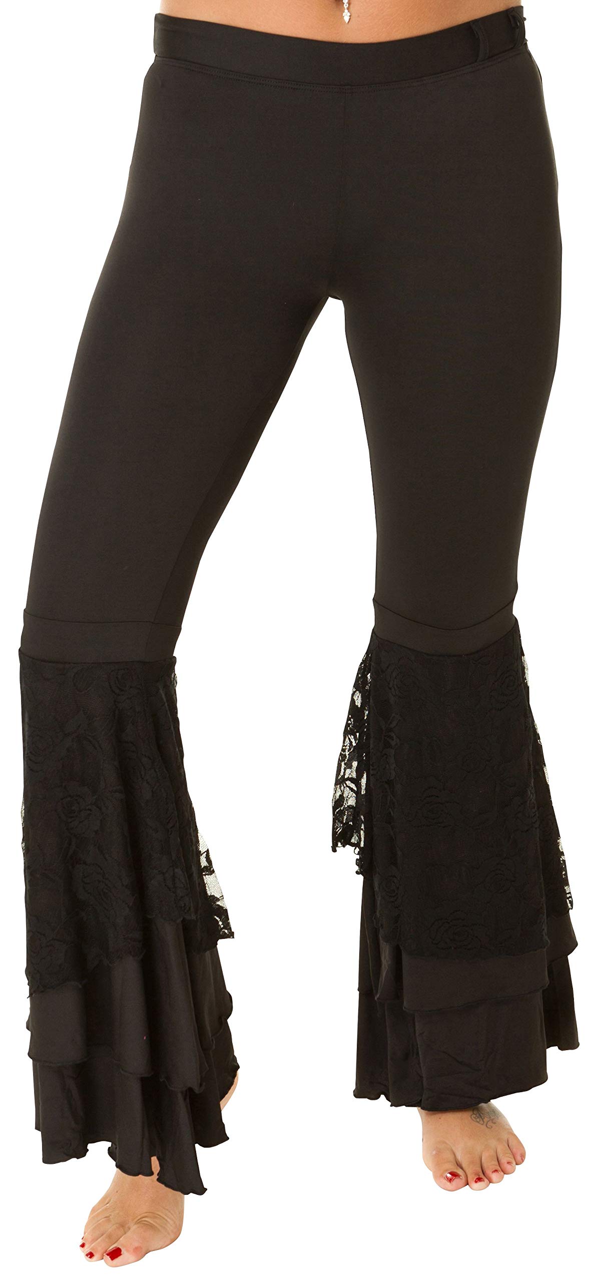 The Turkish Emporium Belly Dance Tribal Harem Pants with Lace Latin Leggings Yoga Trousers Bottoms