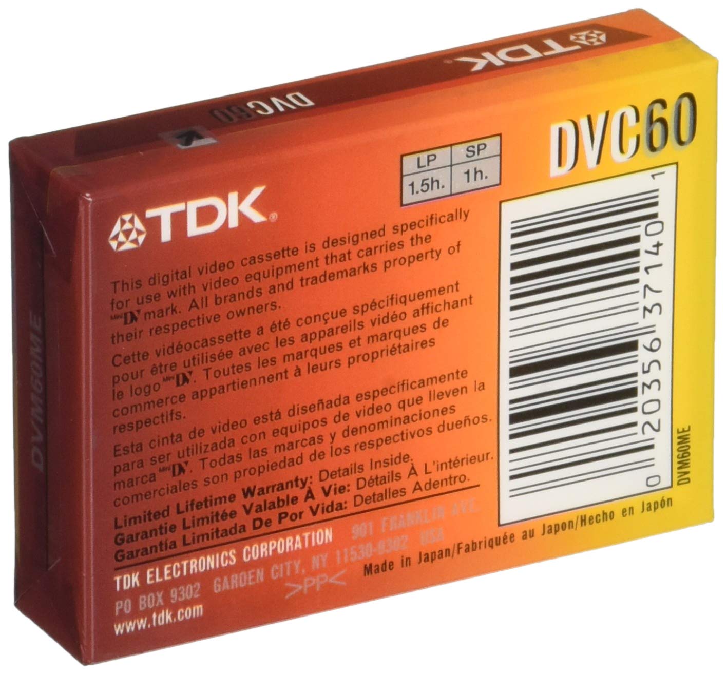 TDK – Schwarz Video Kassette, 60 Minuten, 2 Stück pro Packung, Video-Kassette, BLANK_STORAGE_MEDIA, DVC, Schwarz