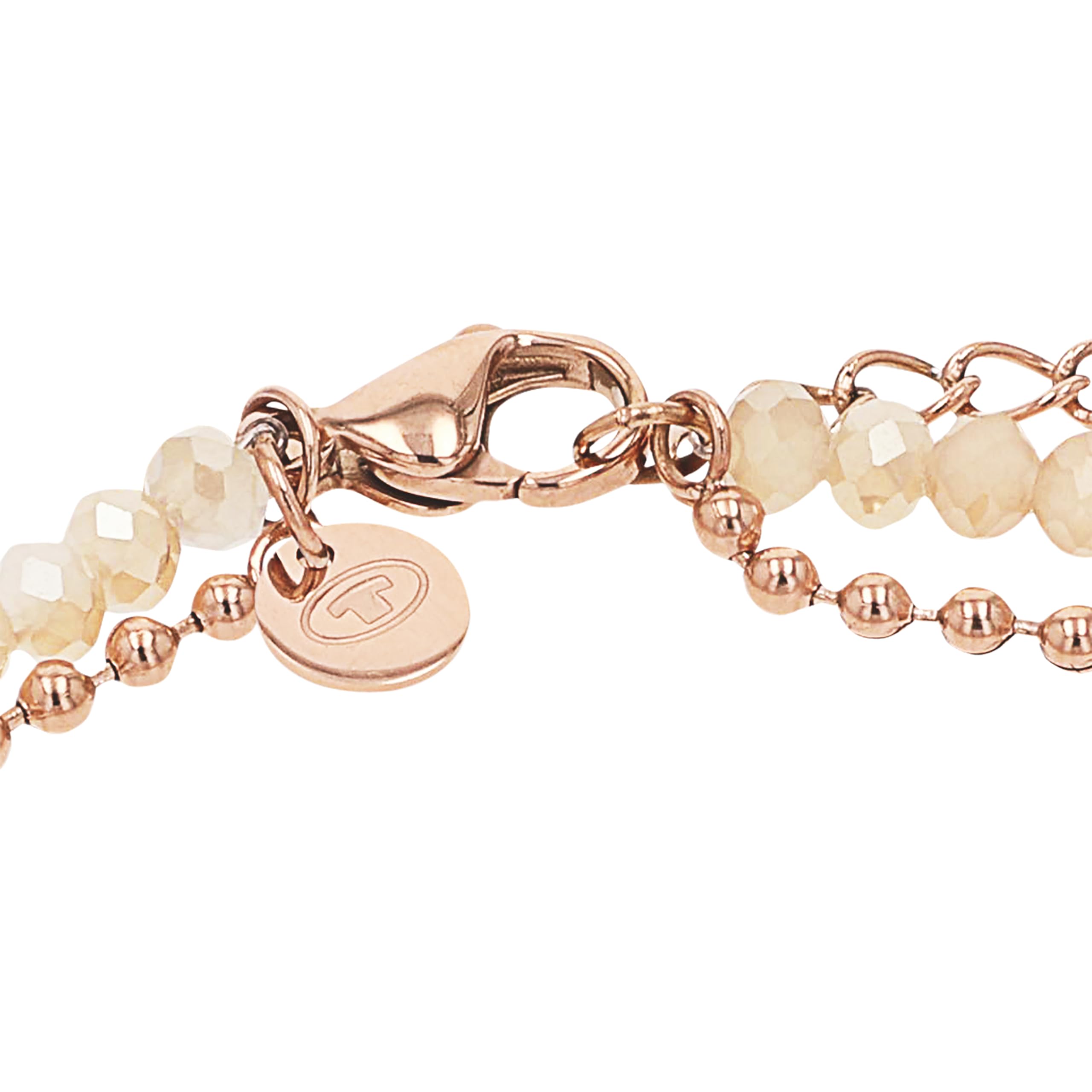 TOM TAILOR - Damen Armband Edelstahl - Rosé - mit Glas - Herz Anhänger