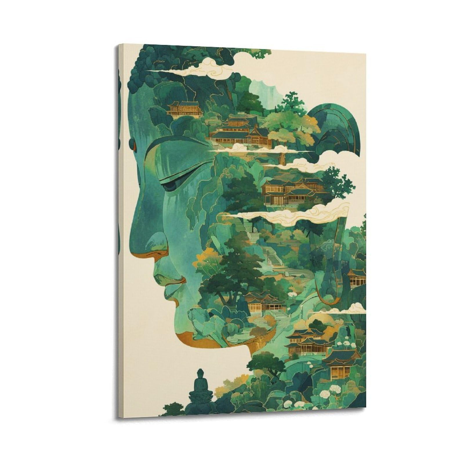 NOHYS Buddhism Poster Buddha Religious Beliefs Artwork Poster Decorative Painting Canvas Wall Posters And Art Picture Print Modern Family Bedroom Decor Posters 12x18inch(30x45cm)