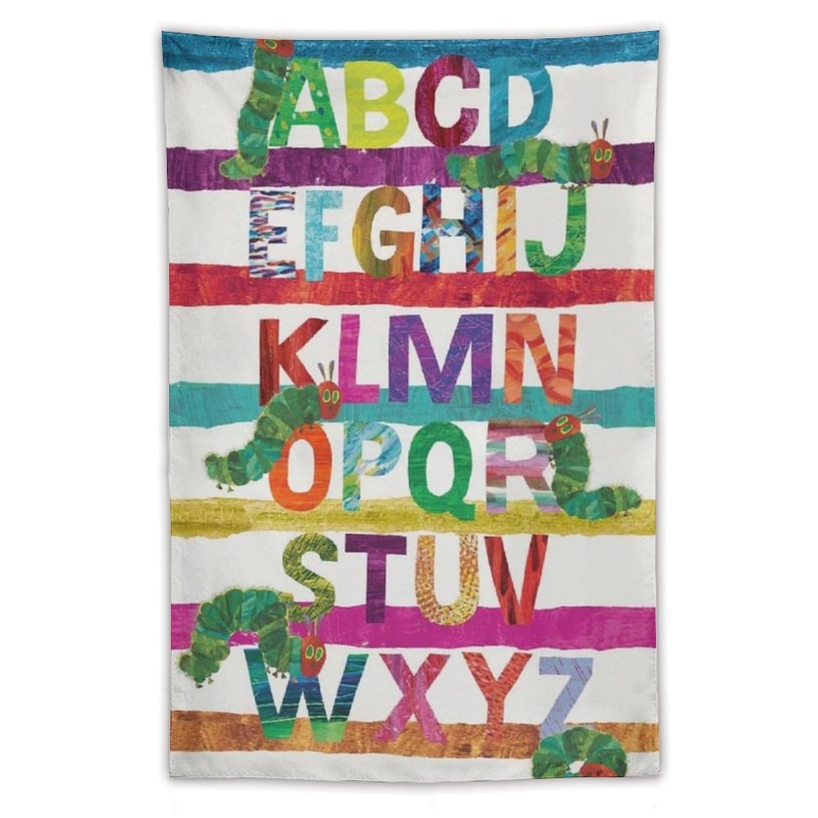 Eric Carle Tapestry Caterpillar Alphabet Children's Book Illustrations Print Photo Art Painting Tapestry Home Decorative Bedroom Modern Decor