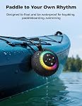 Shower Speaker Bluetooth Waterproof Portable: 360° Surround Sound, IPX7 Suction Cup Removable with Vacuum Exhaust Knob, 2 in 1, RGB Lights, BT6.0, TWS, Pool/Beach/Kayak, Gifts for Adults Teens - Black