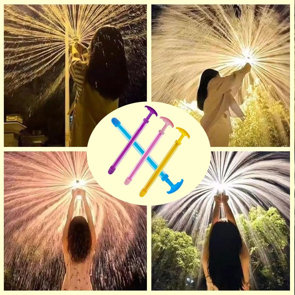 Pistolas De Agua Con Efecto Fuegos Artificiales – Set De 4 Colores, Alcance De 11 Metros Para Verano