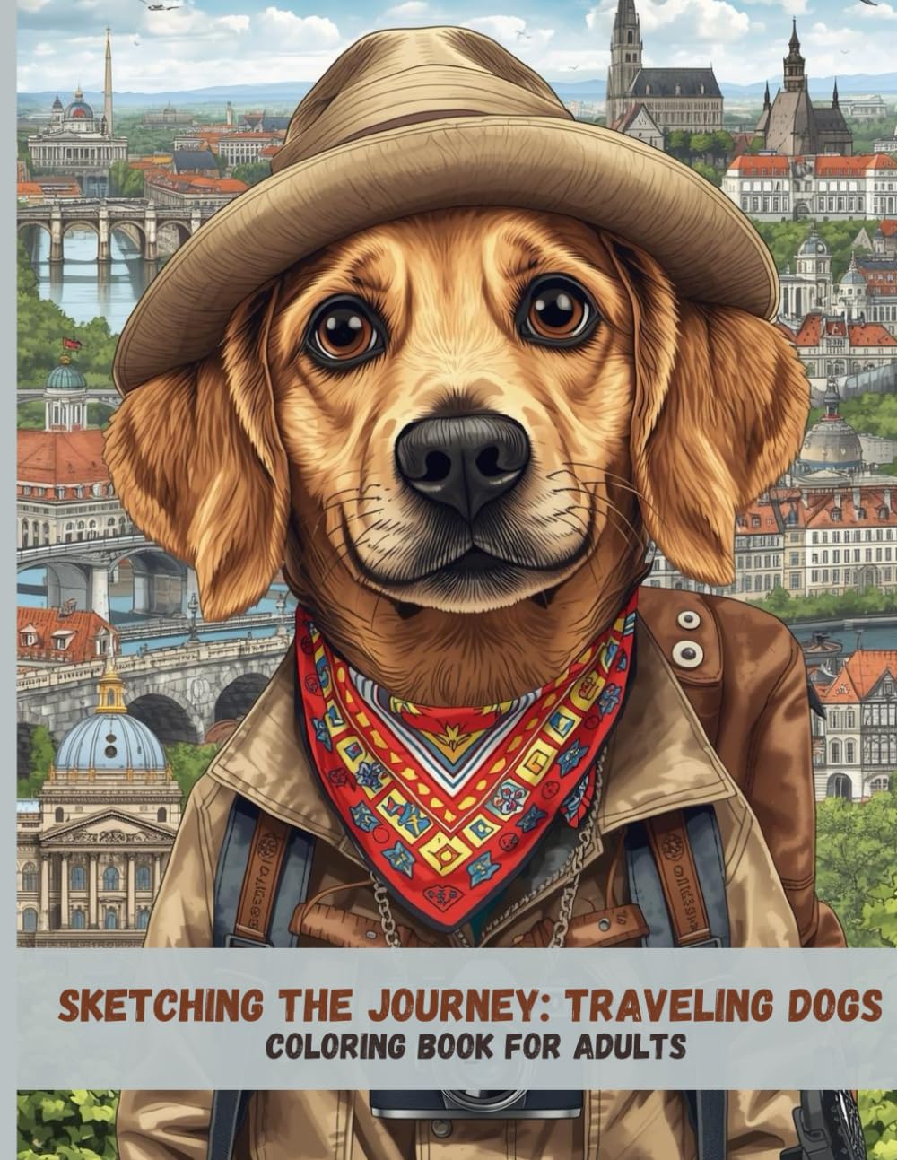 Sketching the Journey: Traveling Dogs: An Artist-Inspired Coloring Book for Adults