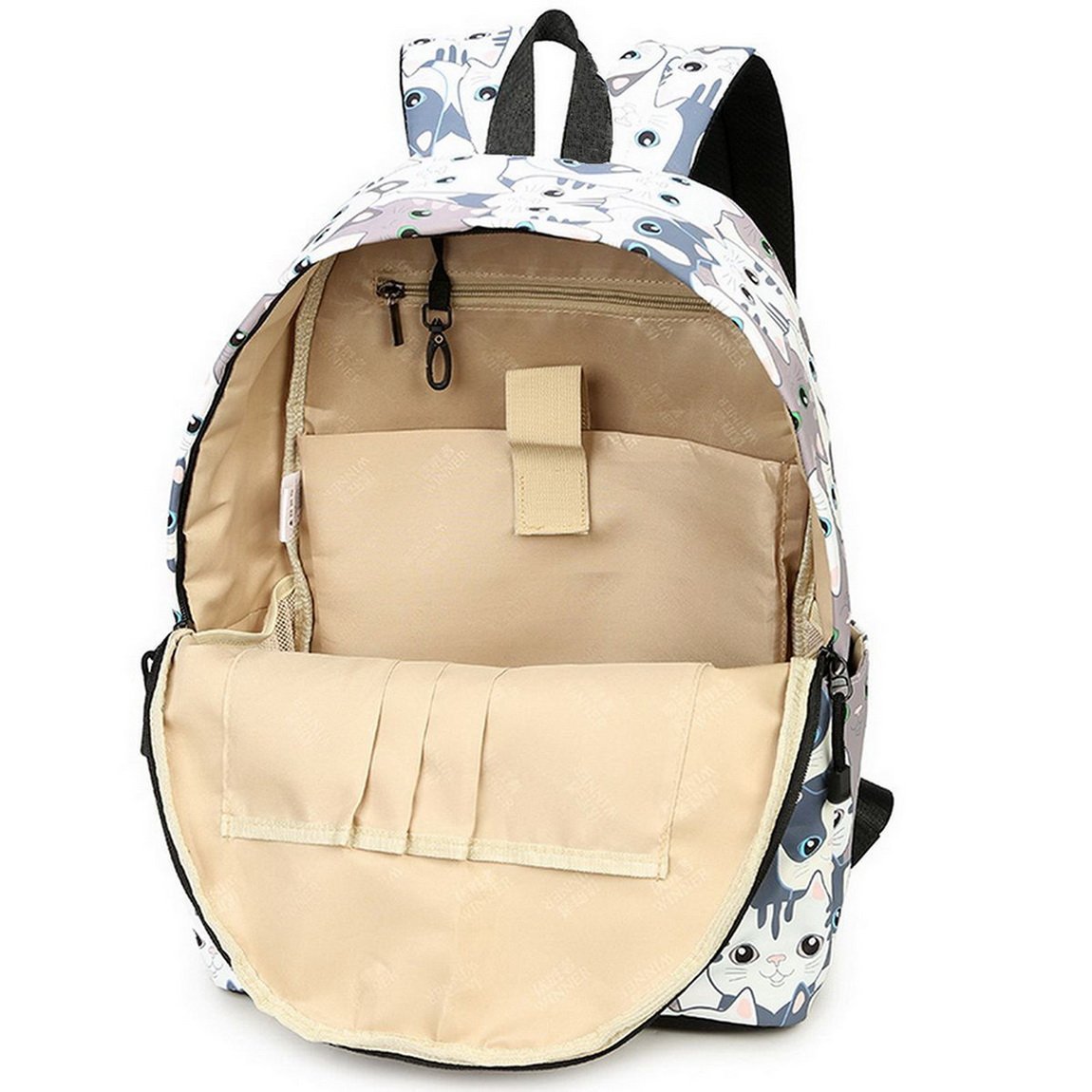 Joymoze Zaino per il tempo libero, zaino alla moda per ragazze, borsa stampata per adolescenti (Gatto)