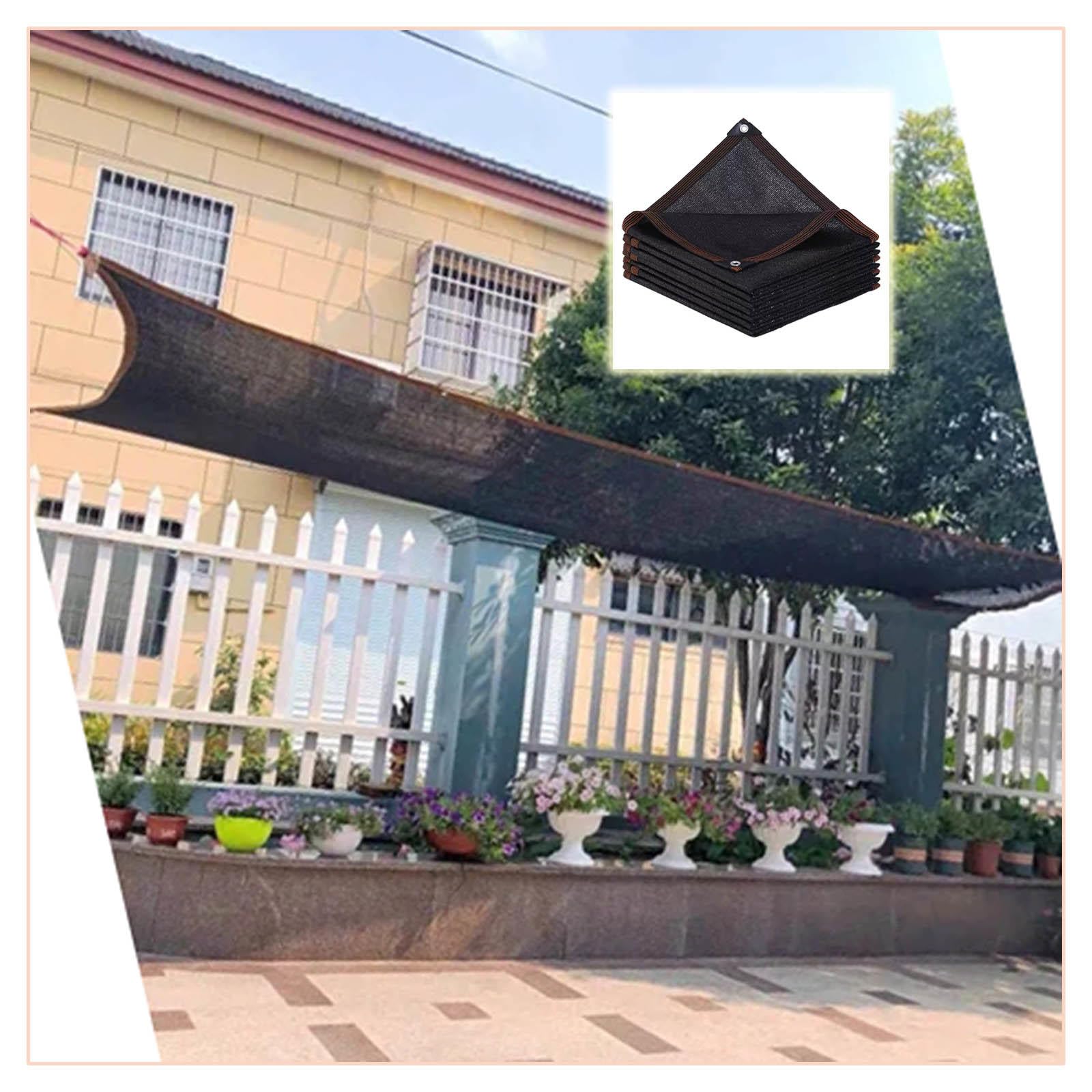 Bâche d'ombrage rectangulaire 5x8m noire avec œillets pour jardin