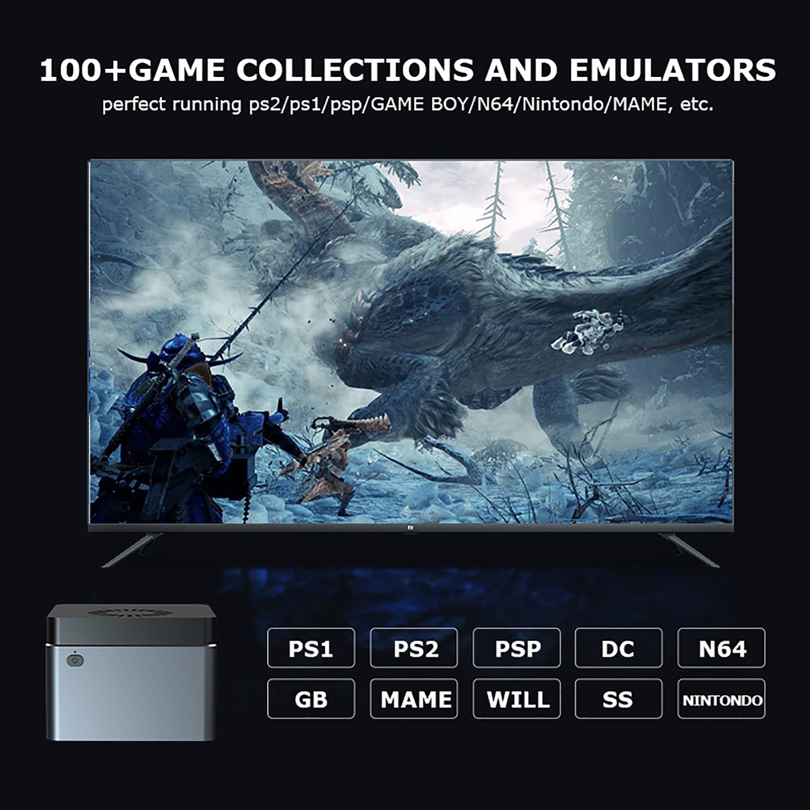 TsoLay Mini PC Box, Consola De Juegos Retro para PC con Más De 120000 Juegos, Compatible con PSP/PS2/MAME/SEGA/DC/ARCADE, Win11 Y Batocera 33 Game System En 1, Cumpleaños