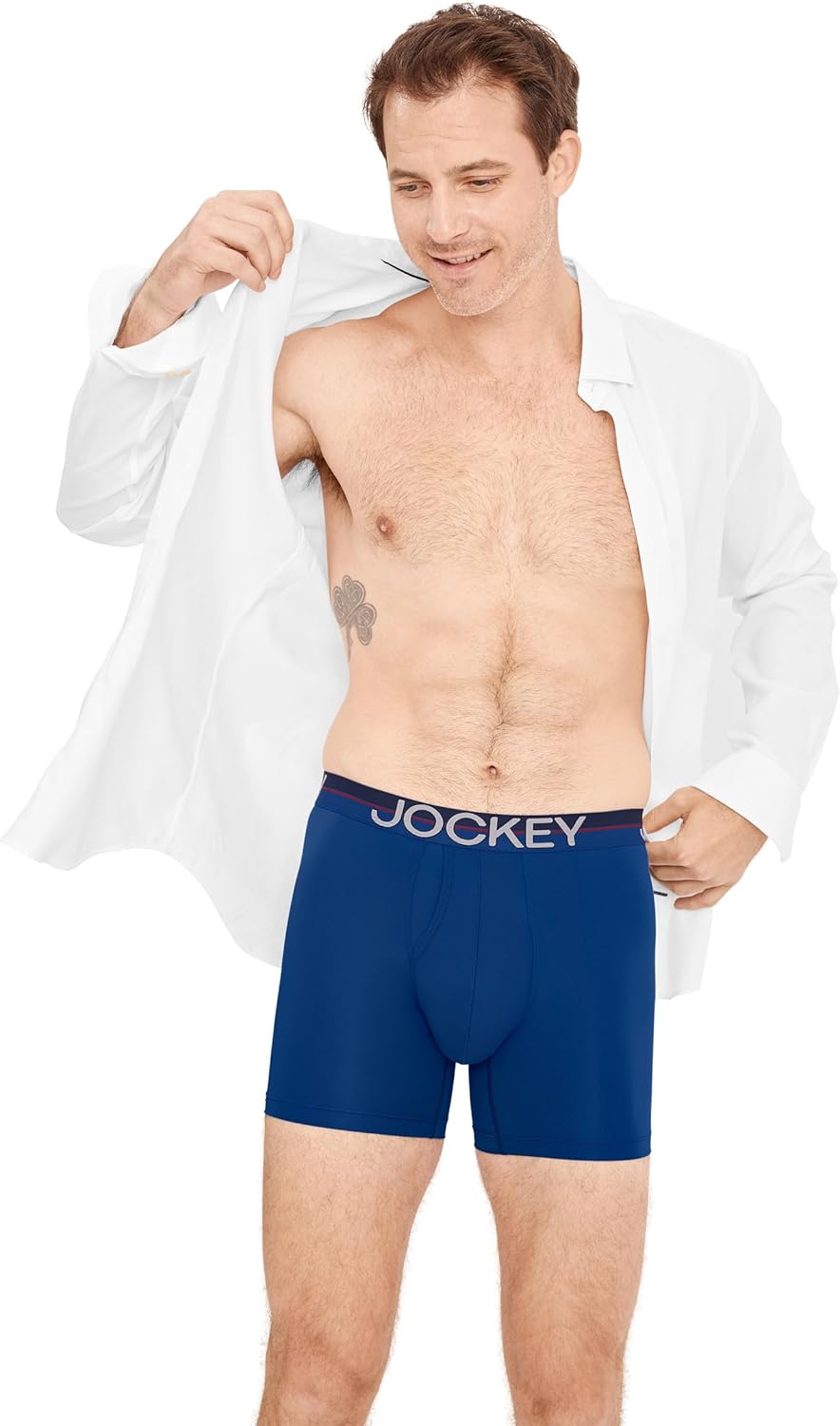 Jockey Men's Underwear Infinite Cool Microfiber Stretch 6" Boxer Brief - 3 Pack