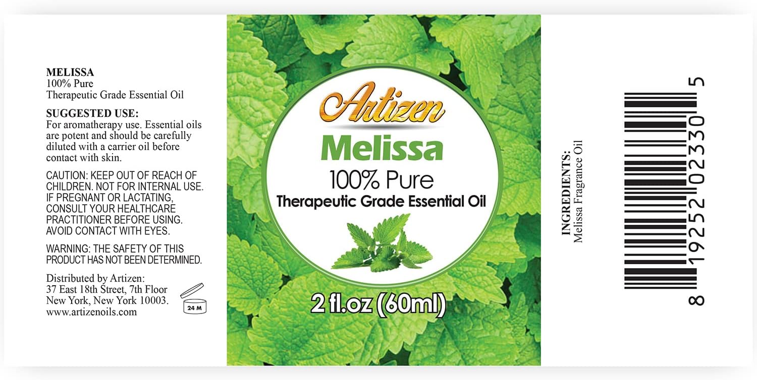 Artizen - Melissa Essential Oil 2 oz Pure Melissa Oil for Skin, DIY, Aromatherap - 60 ml - Image 2