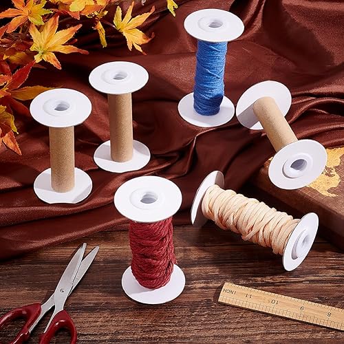 Miniatura 5 de PH PandaHall 16 juegos de carretes de hilo de papel vacíos, bobinas de tejido de alambre, carretes de costura de papel, soporte de cinta de hilo