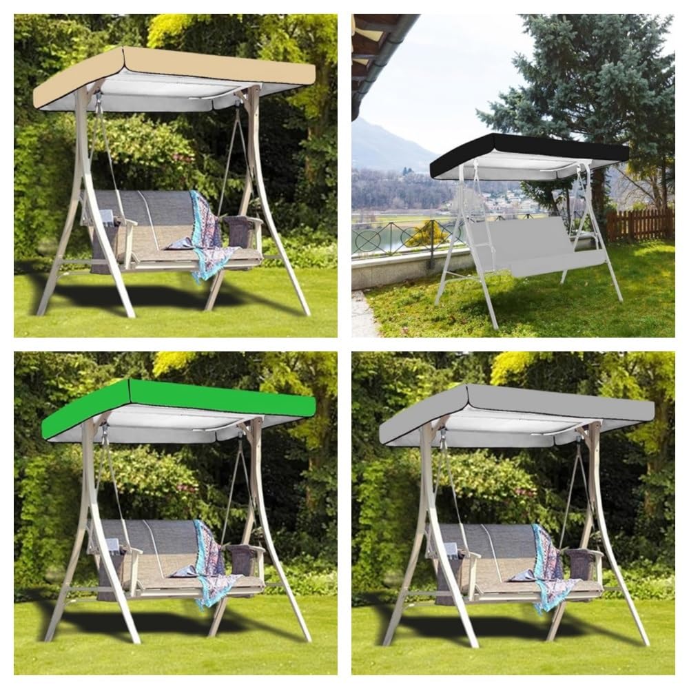 Toile De Rechange pour Balancelle Extérieur, Housse De Balançoire De Jardin 3 Places 191x120/213x122cm Toit De Remplacement pour Balançoire(Gray,83x48x9in)
