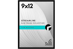 Americanflat Black 9x12 Picture Frame - Displays Pictures 8.5x11 with Mat or 9x12 Without Mat