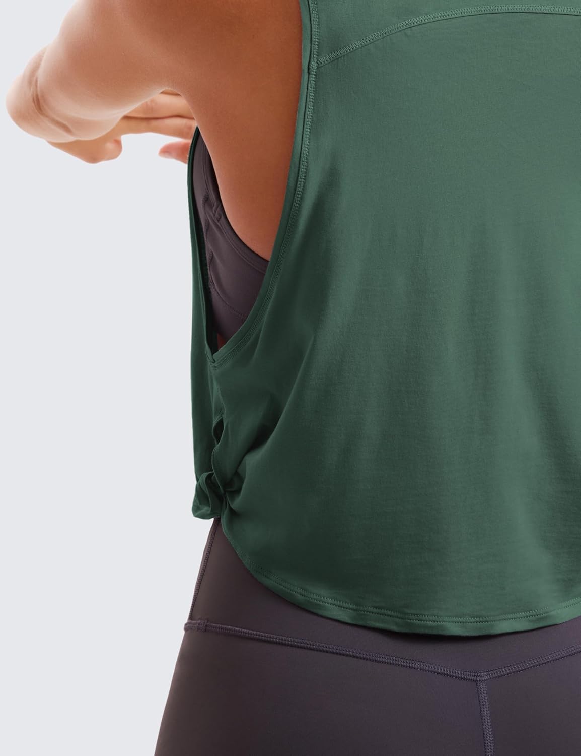CRZ YOGA Pima Cotton Large Armhole Tank Tops for Women - Workout Sport Athletic Yoga Running Gym Loose Crop Sleeveless Shirts - Image 7