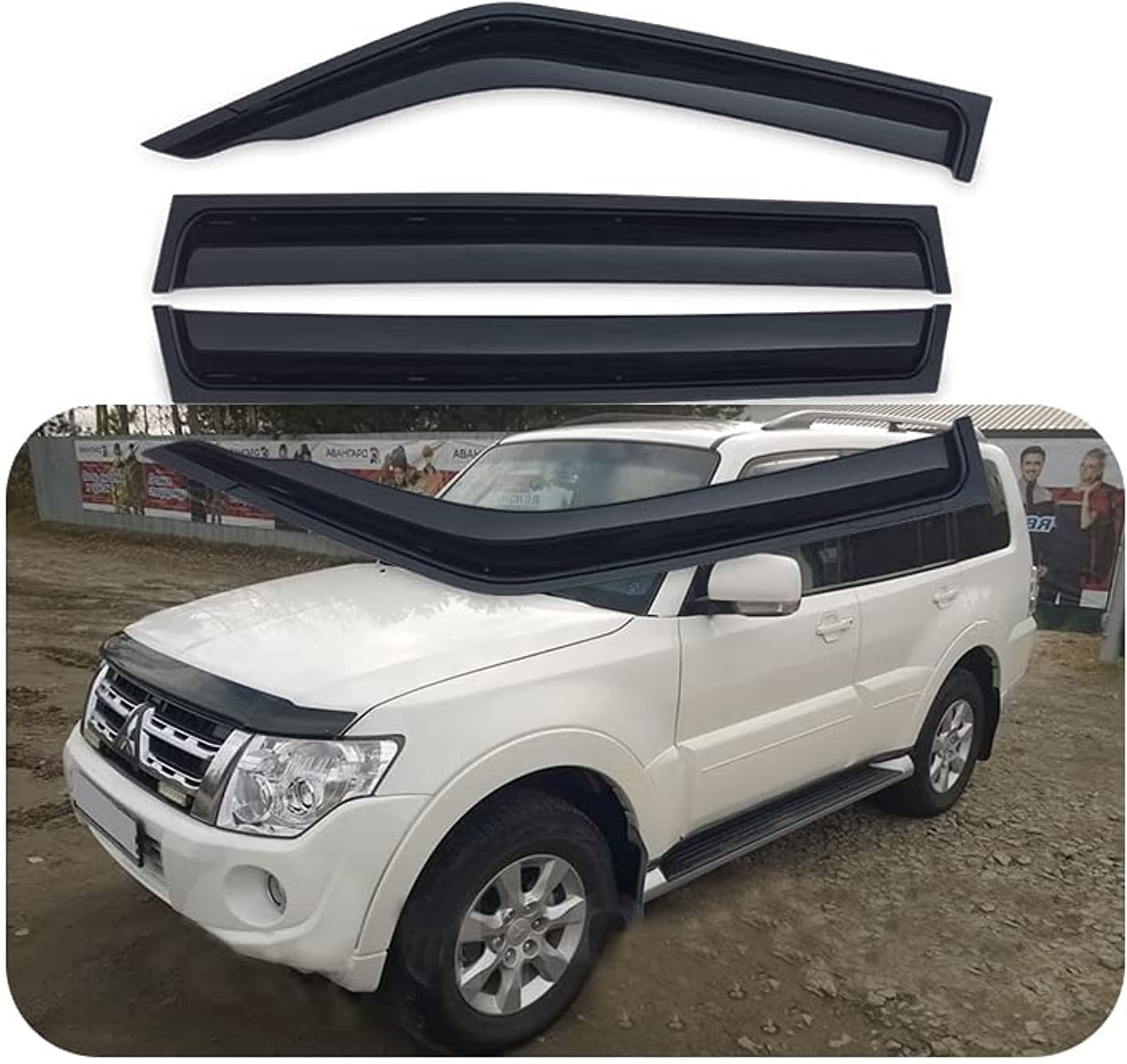 Windshield Deflectors Windows Rain Window Visor Sun Visor for Mitsubishi Pajero NM NP NS NT NW NX V73 V93 V97 Rain Guard Sun shield Accessories