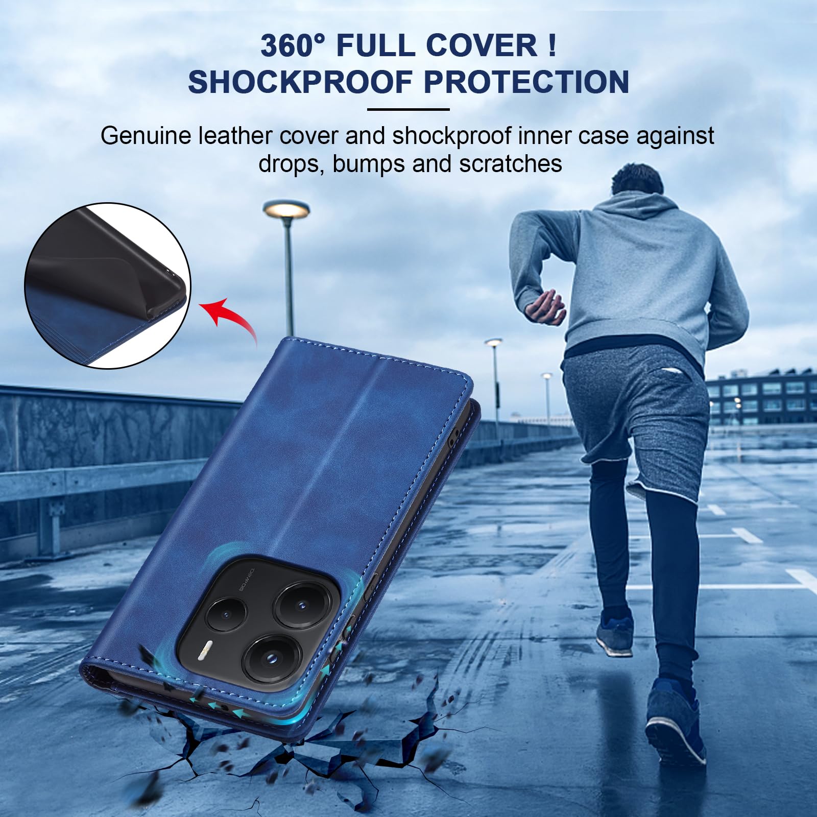 CaseMe Cover per Xiaomi Redmi NOTE 11 4G/NOTE 11S/NOTE 11, Magnetica Cover a Libro con Slot per Schede, Custodia in PU Pelle Portafoglio per Xiaomi Redmi NOTE 11 4G/NOTE 11S/NOTE 11, Marrone