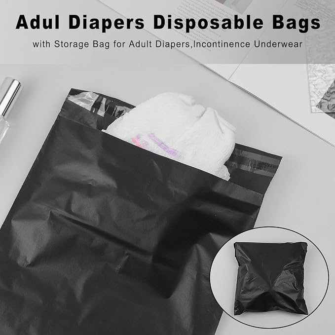 100 bolsas negras desechables para pañales de adulto miniatura 7