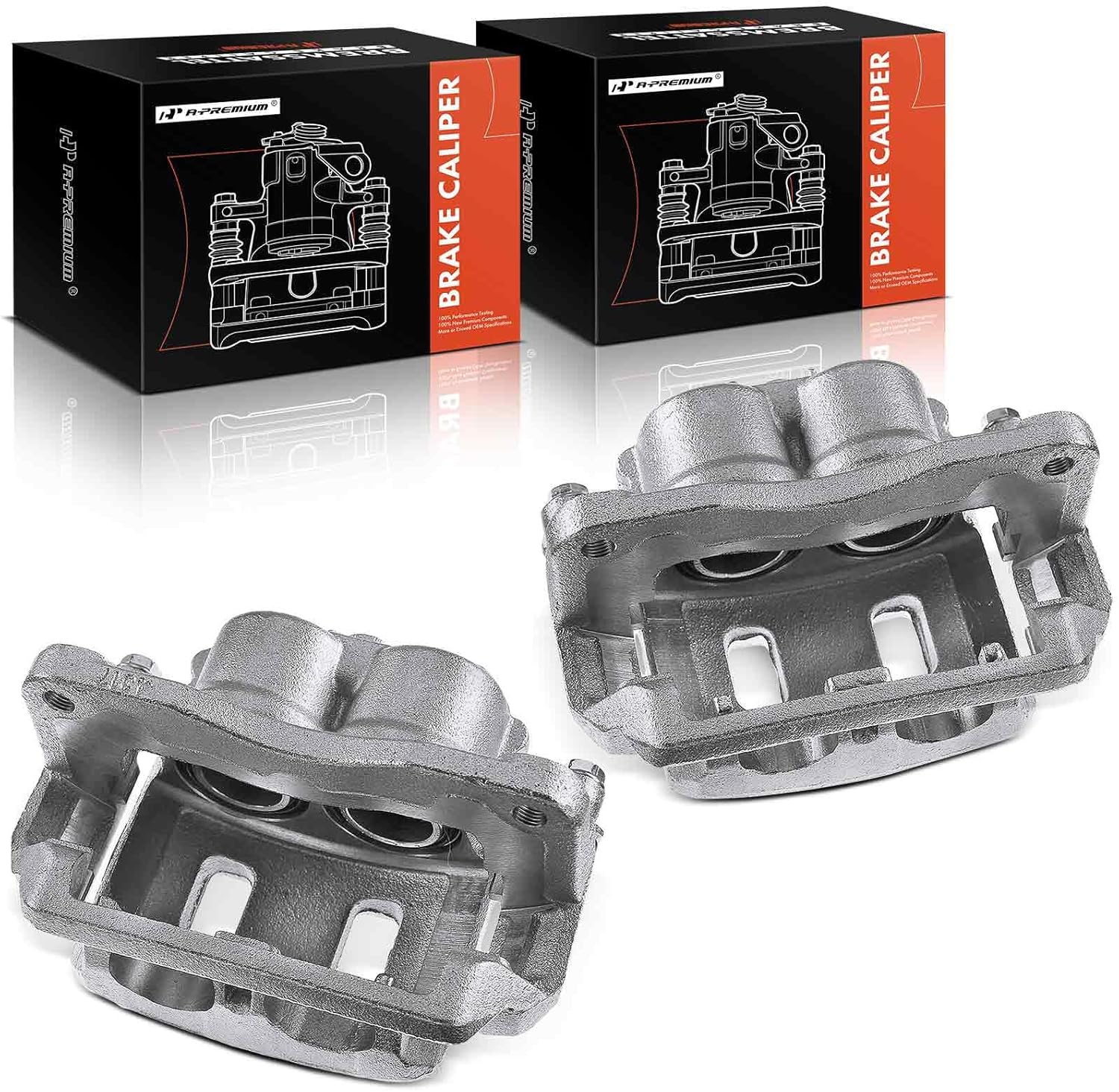 A-Premium Disc Brake Caliper Assembly with Bracket Compatible with Select Subaru Models - Forester 1998-2002, Impreza 1998-2001, Legacy 1997-2002, Outback 2000 - Front Driver and Passenger Side