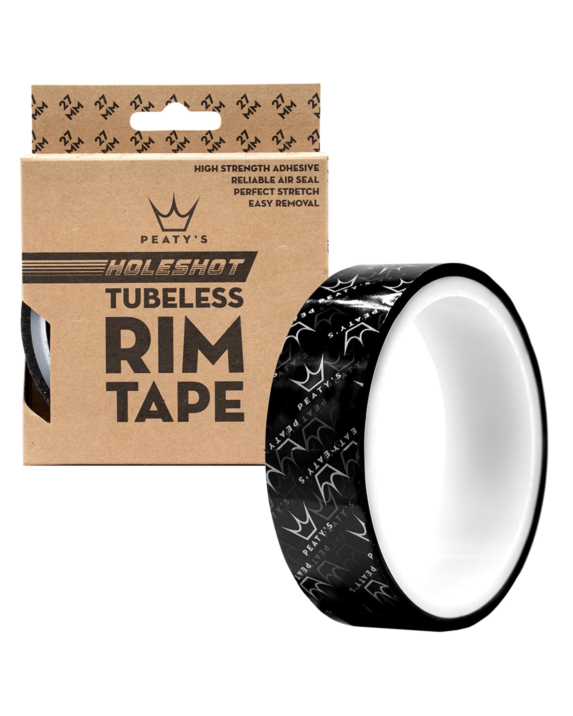 Peaty's Tubeless Rim Tape - Tubeless Felgenband, Hochfester Klebstoff Felgenband für Felgen Schutz, Durchstoßfest, Halbtransparent Klebeband für MTB, Gravelbike, Rennrad Reifen -10-Meter-Rolle